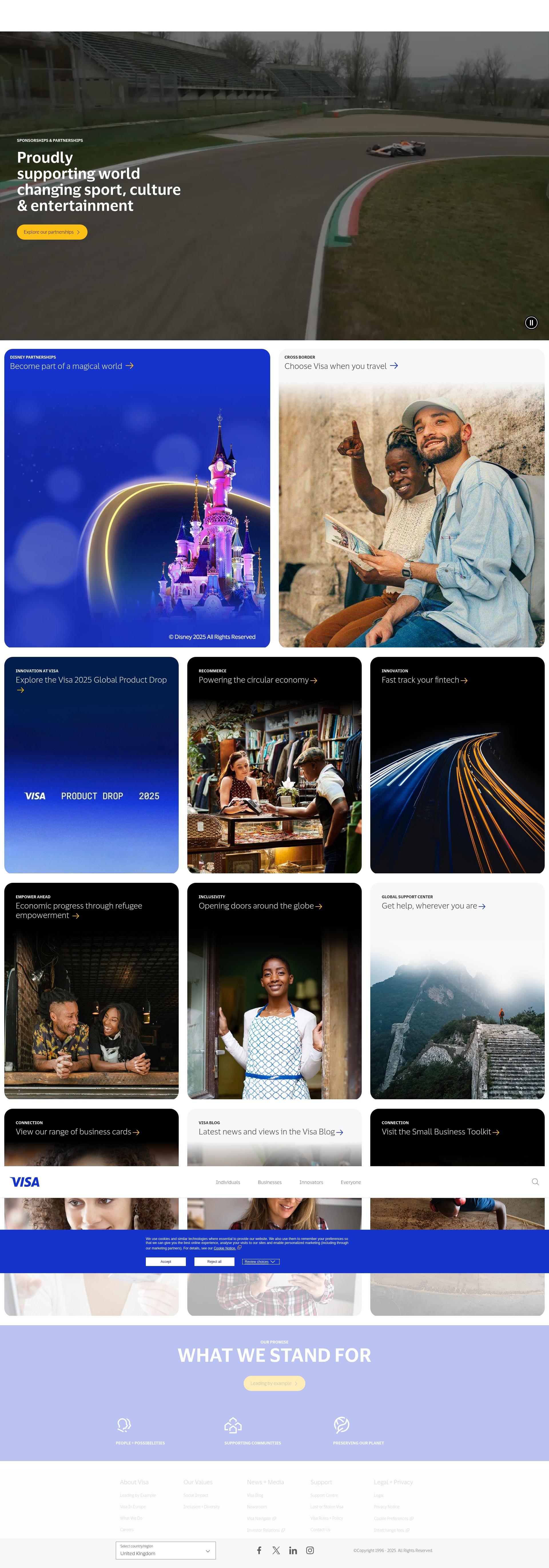 Screenshot of visa.co.uk