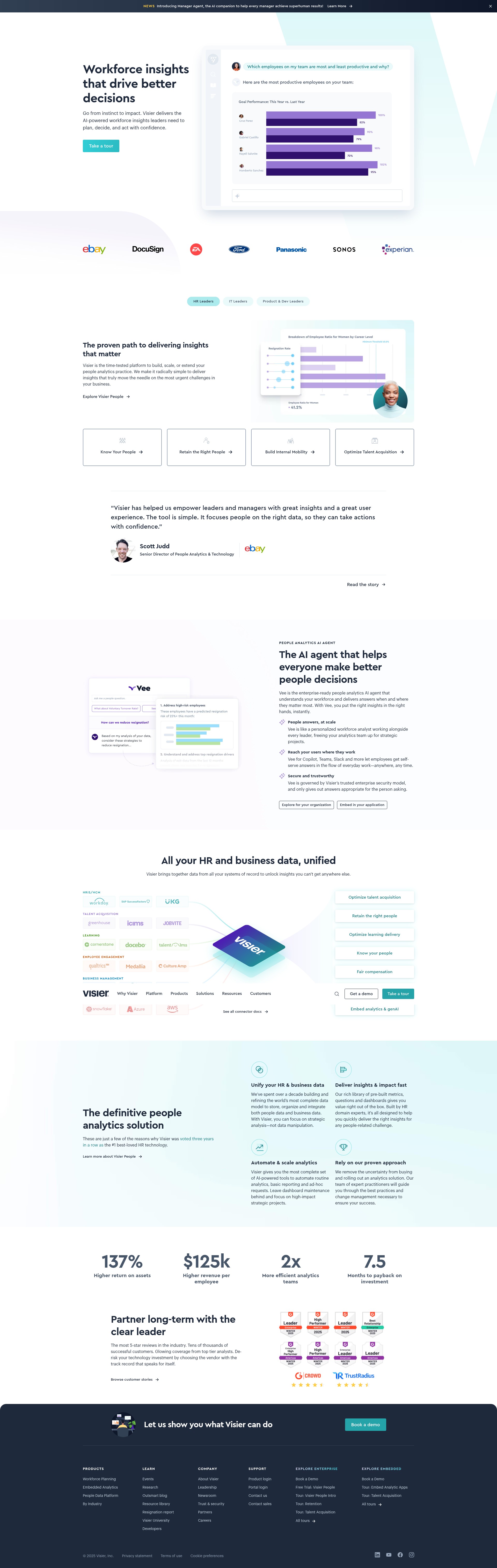 Screenshot of visier.com