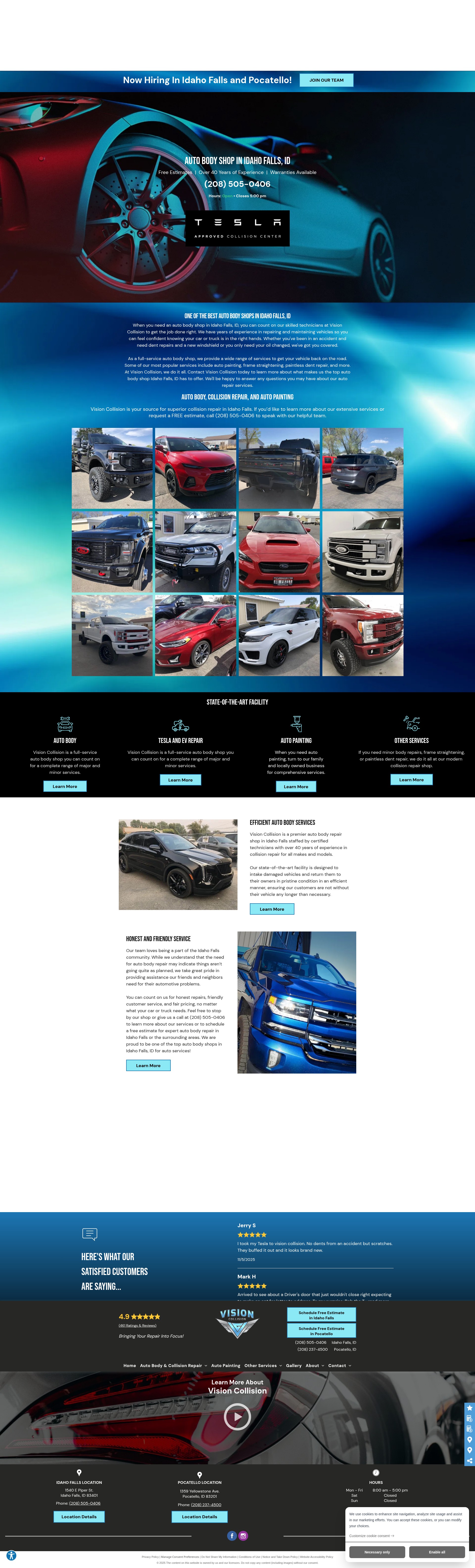 Screenshot of visioncollisions.com