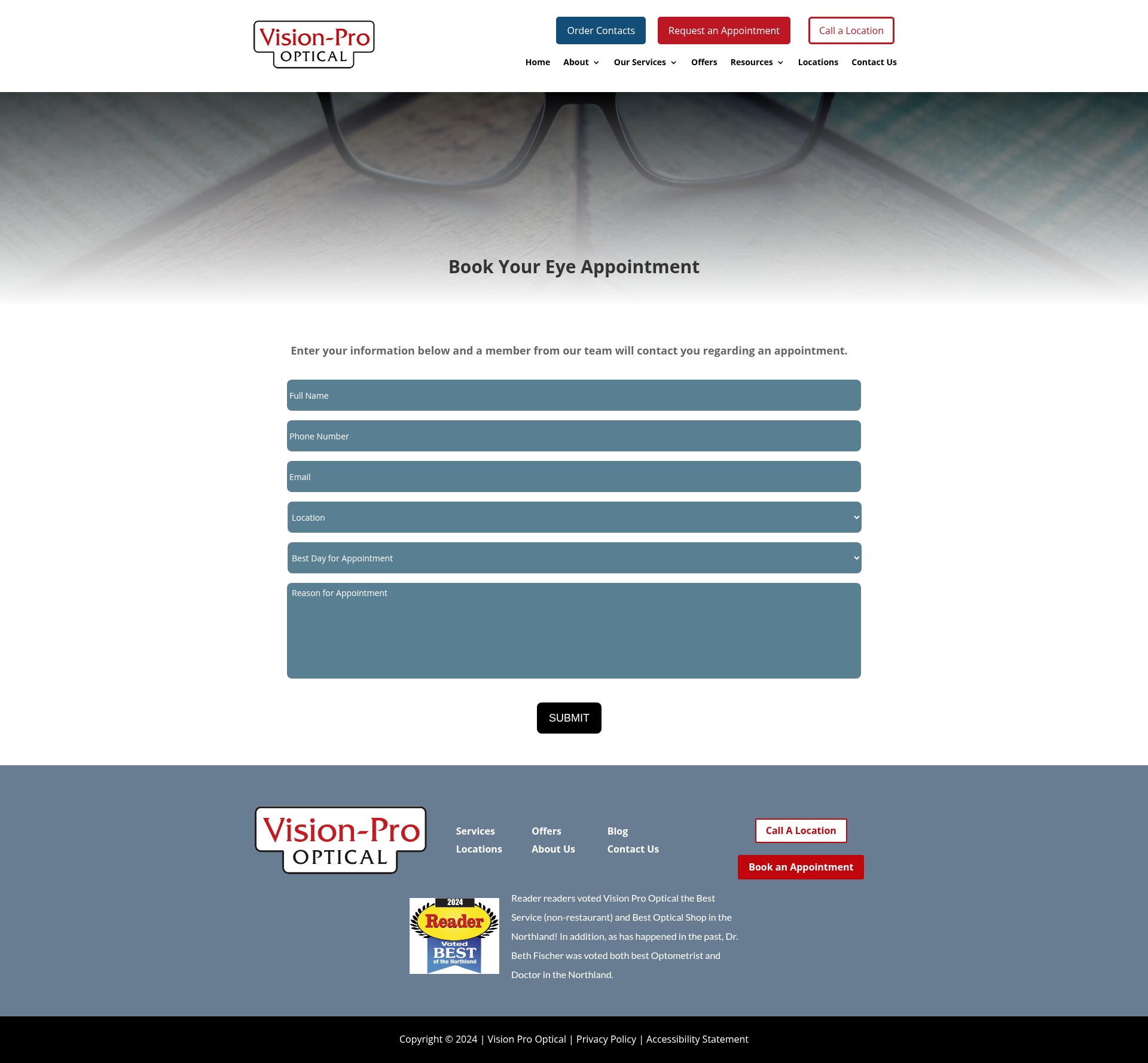 Screenshot of visionprooptical.com