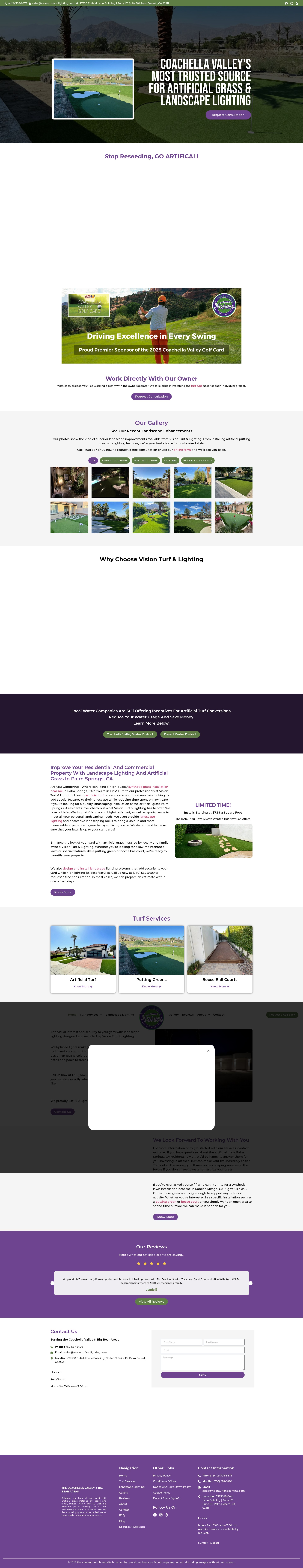 Screenshot of visionturfandlighting.com