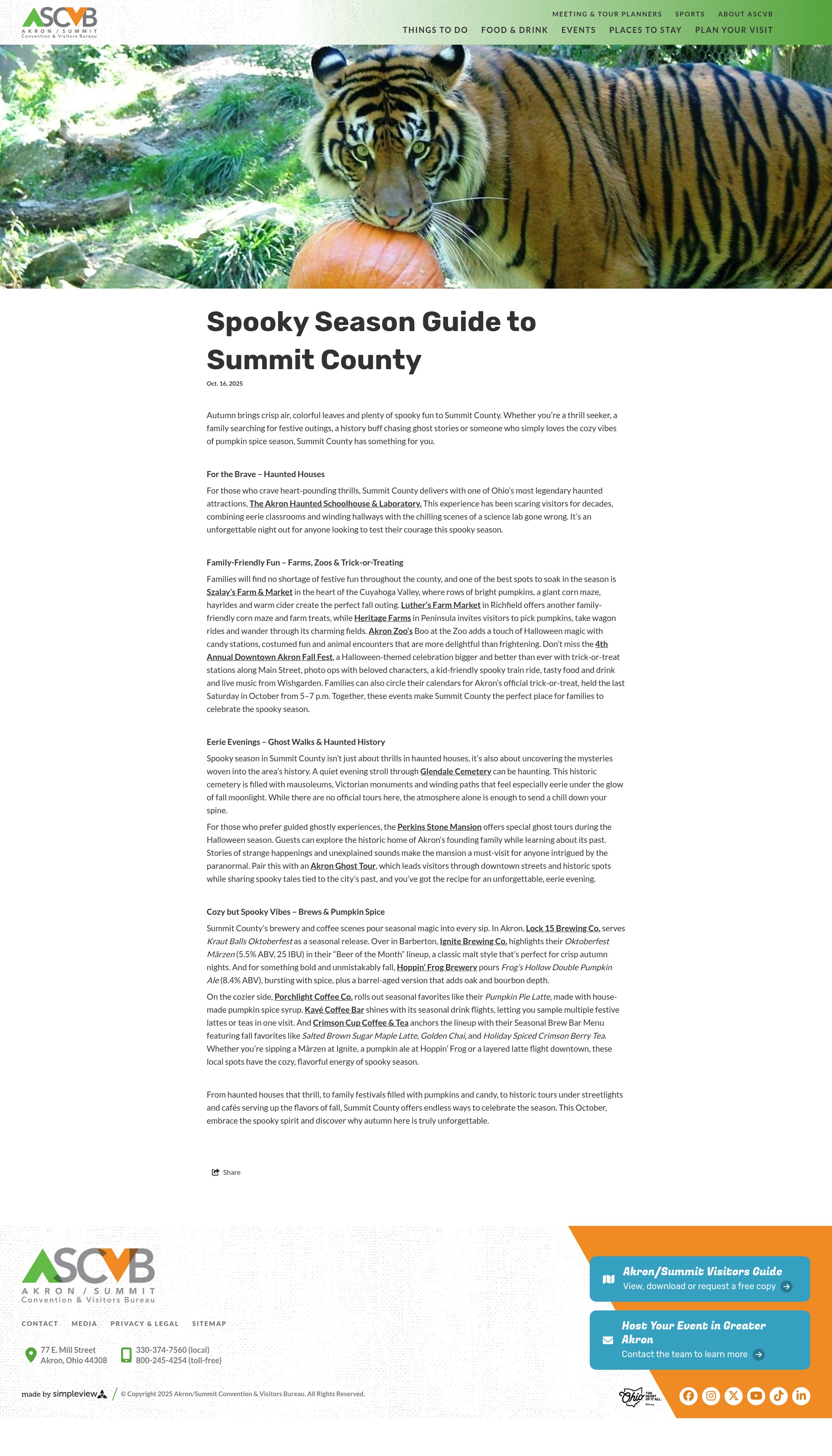 Screenshot of visitakron-summit.org
