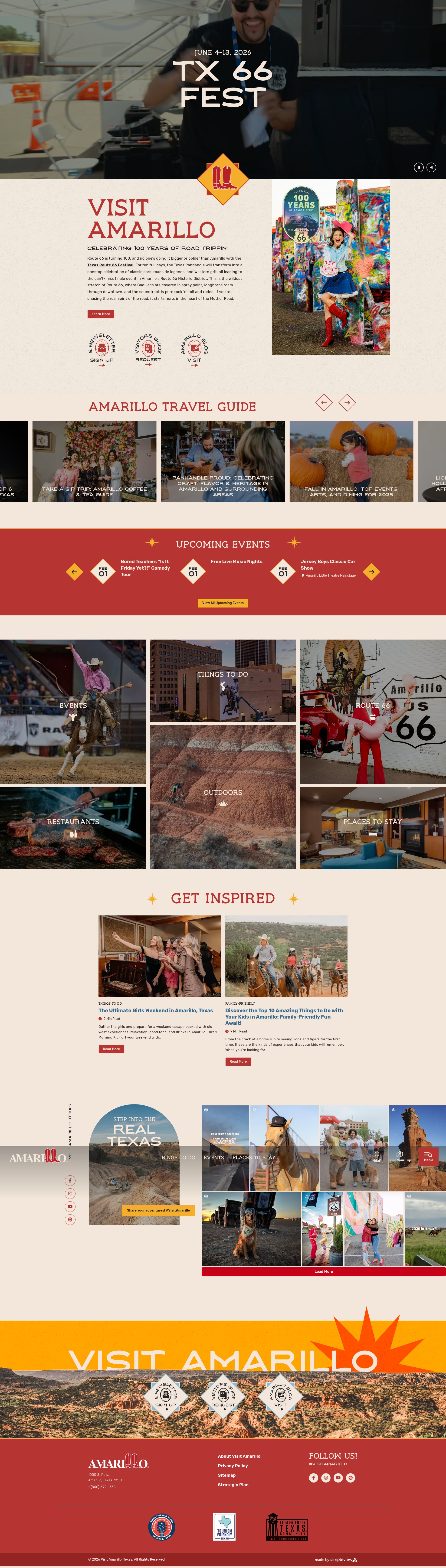 Screenshot of visitamarillo.com