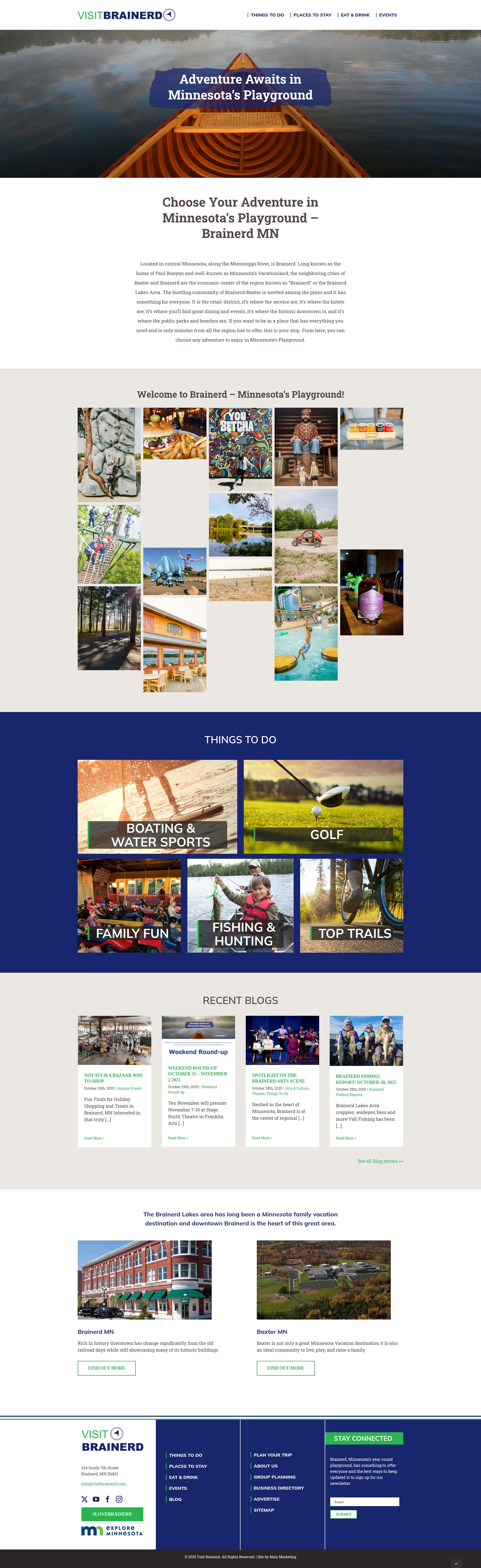 Screenshot of visitbrainerd.com