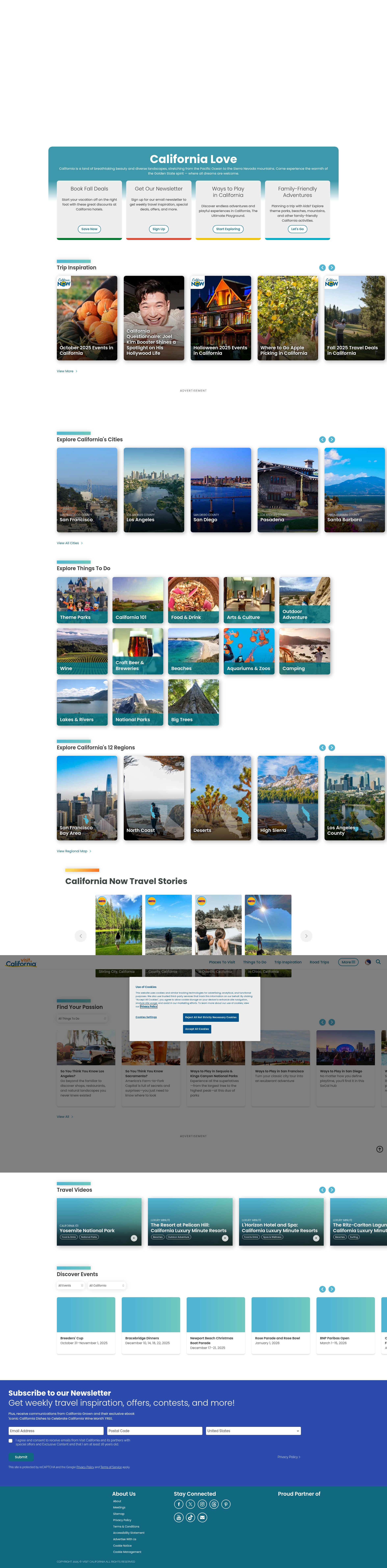 Screenshot of visitcalifornia.com