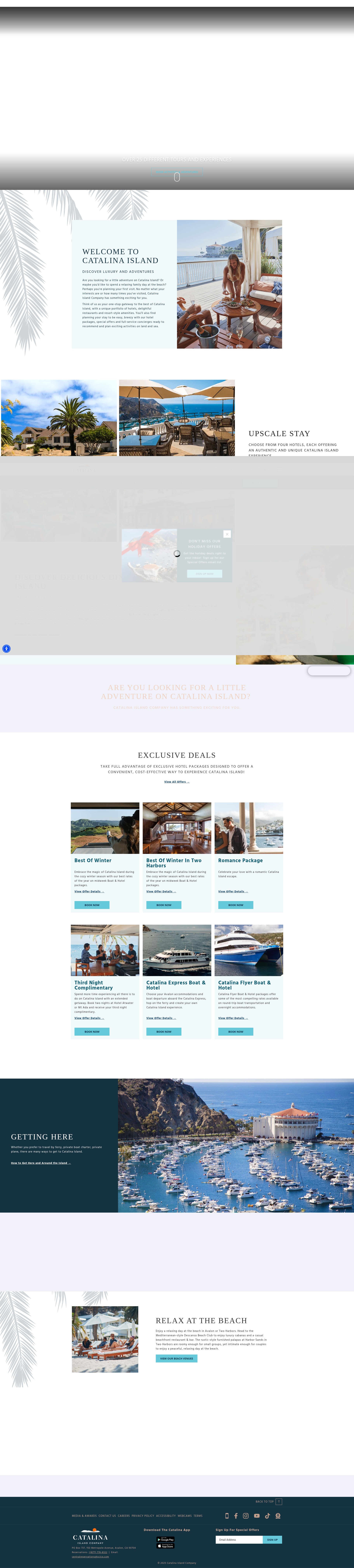 Screenshot of visitcatalinaisland.com