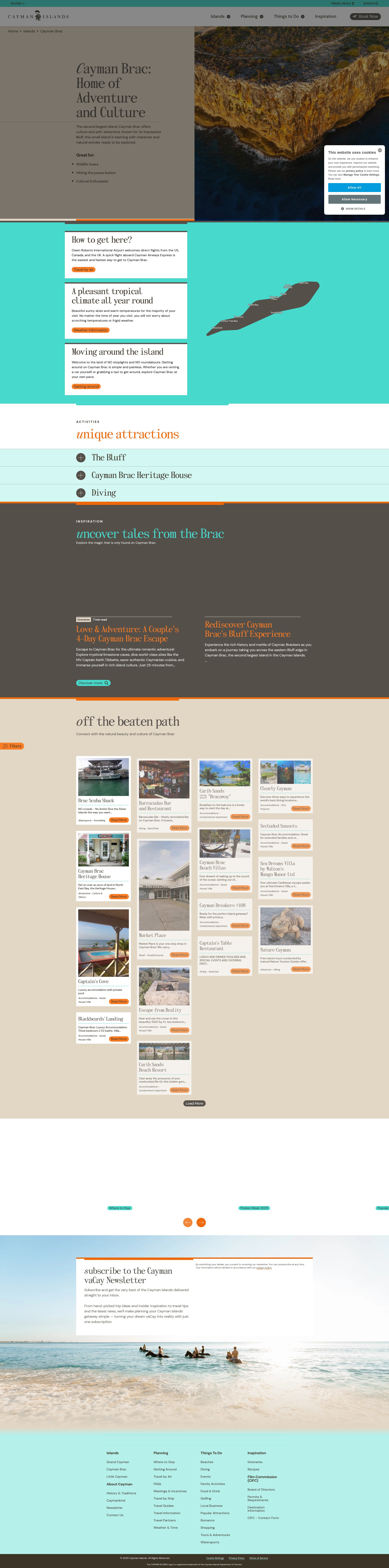 Screenshot of visitcaymanislands.com