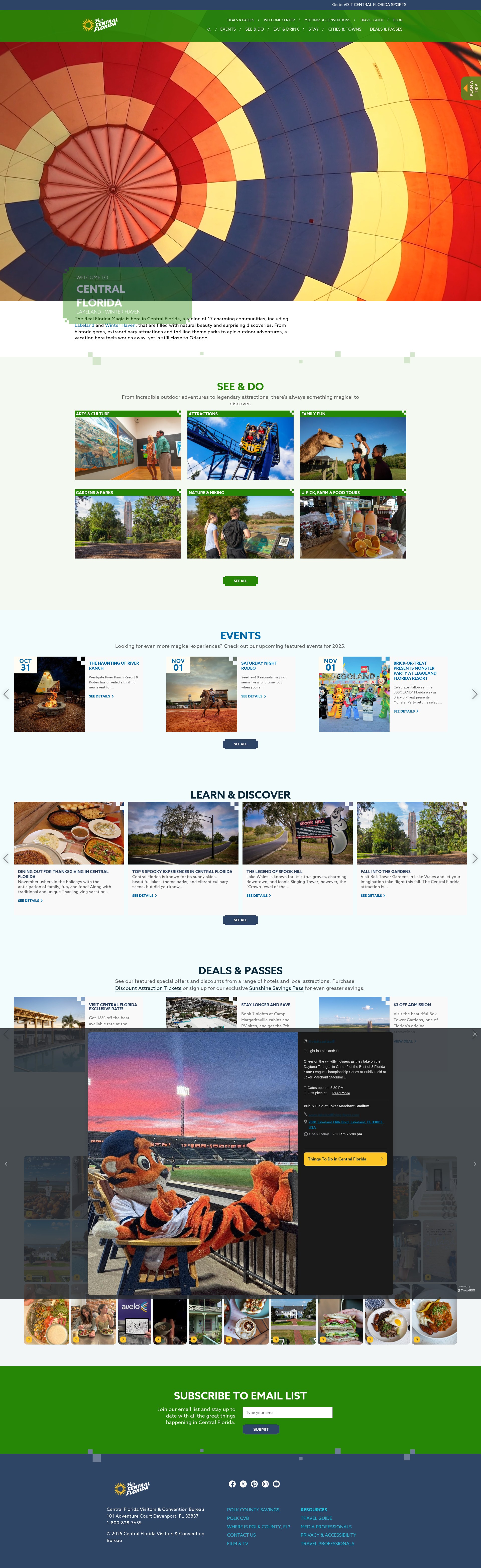 Screenshot of visitcentralflorida.org