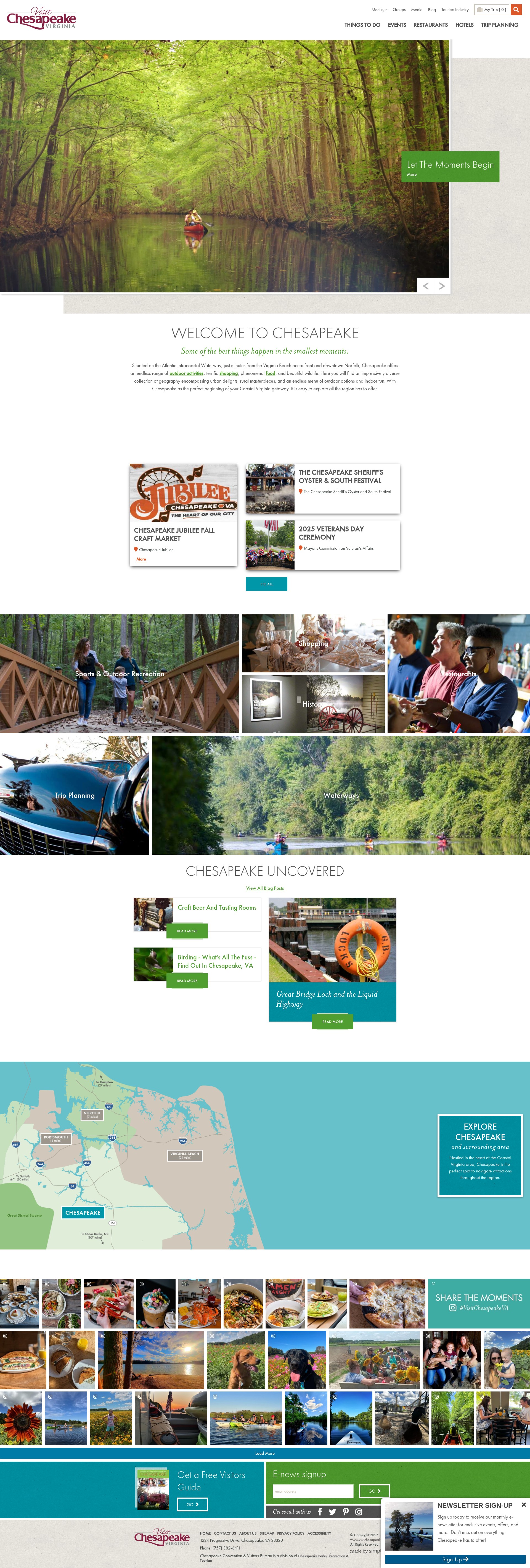 Screenshot of visitchesapeake.com