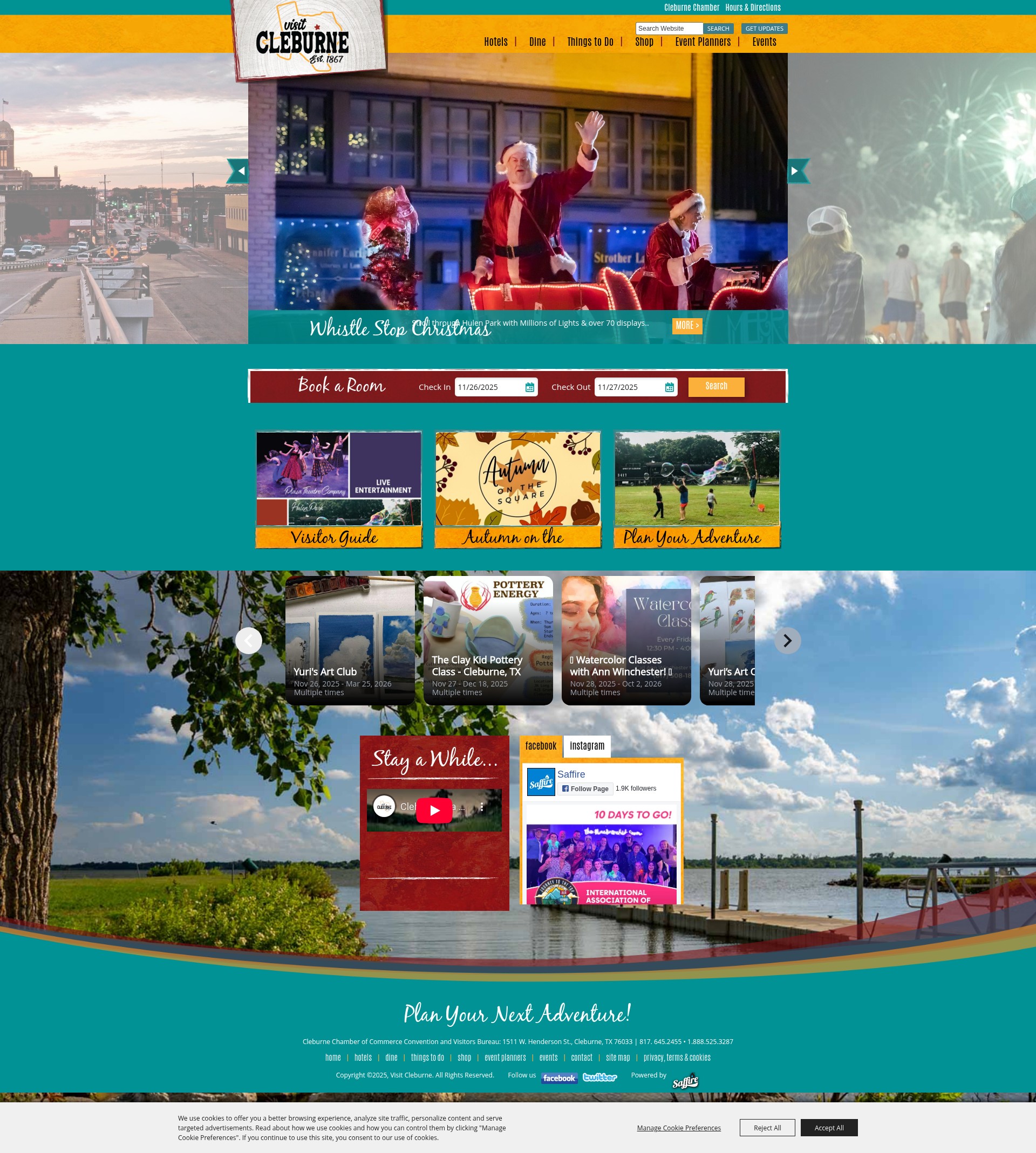 Screenshot of visitcleburne.com