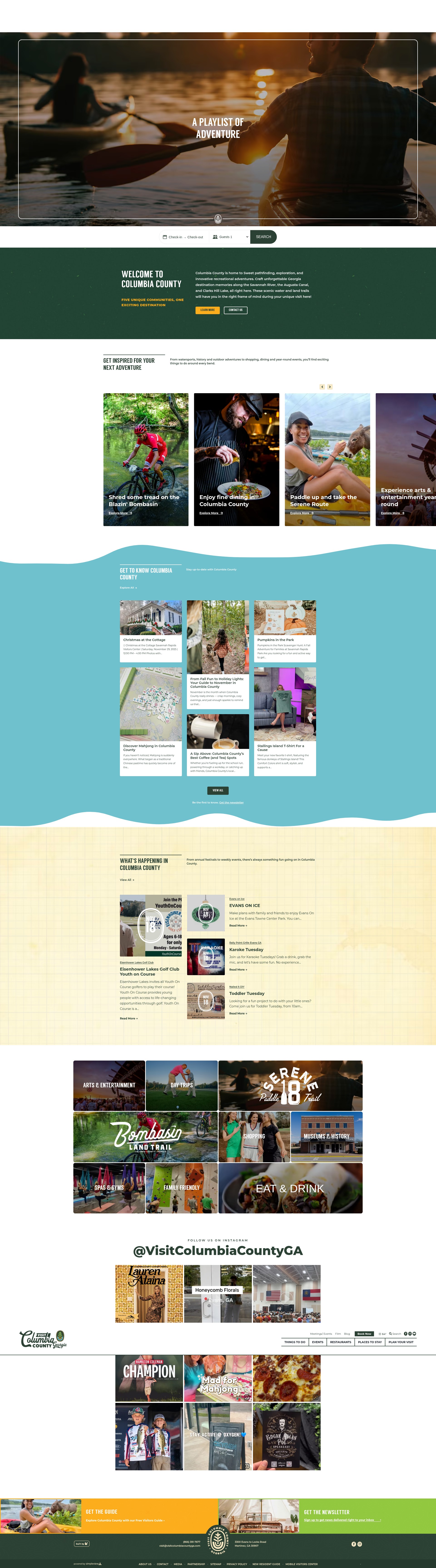Screenshot of visitcolumbiacountyga.com