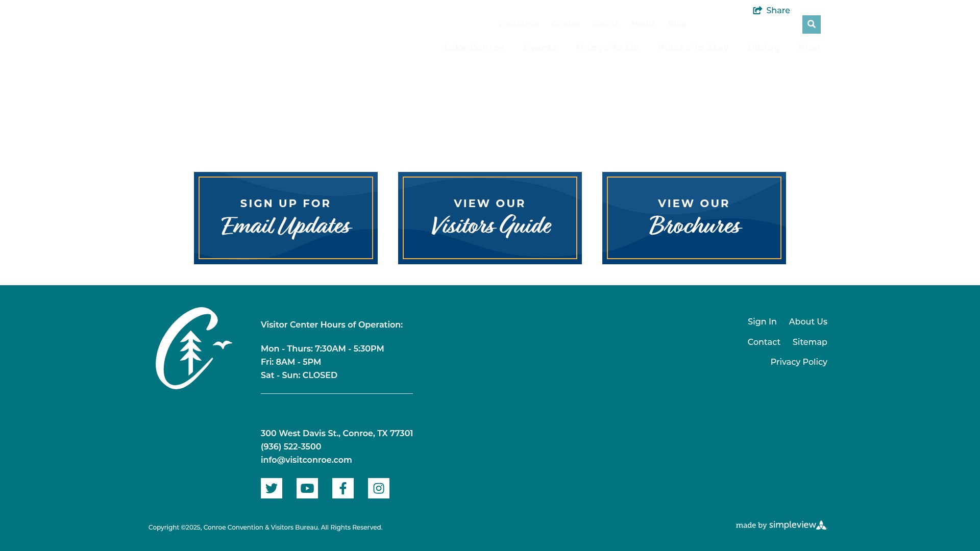 Screenshot of visitconroe.com