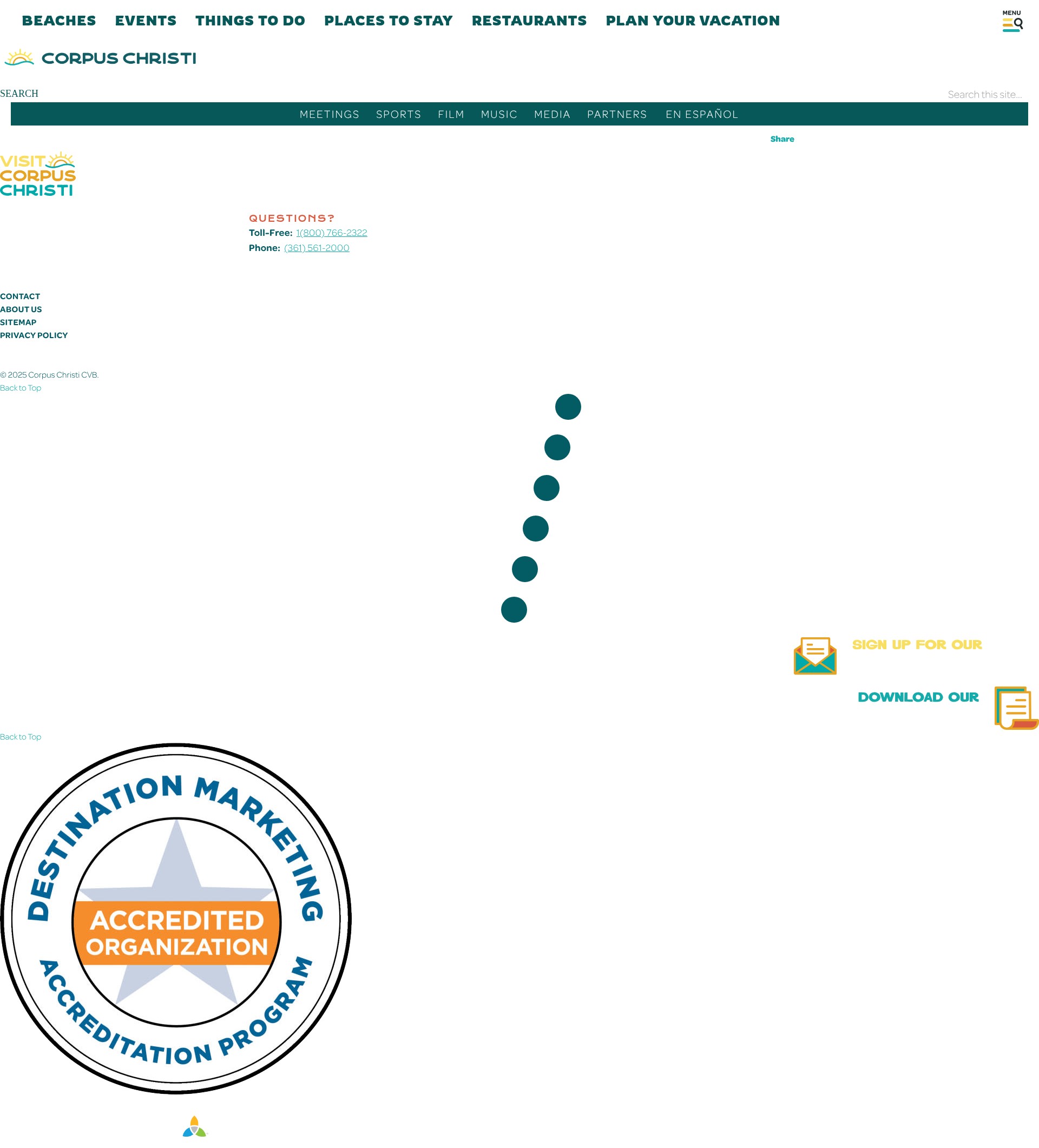 Screenshot of visitcorpuschristi.com
