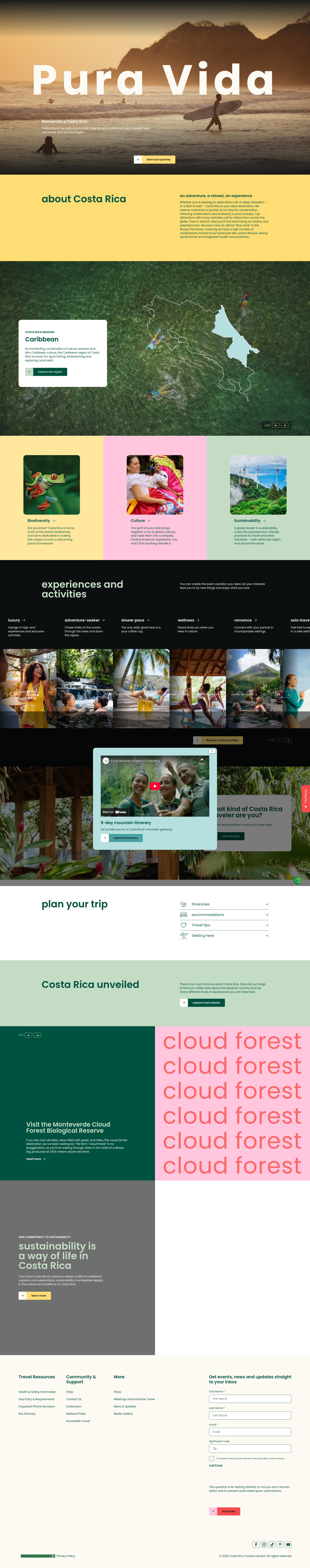 Screenshot of visitcostarica.com