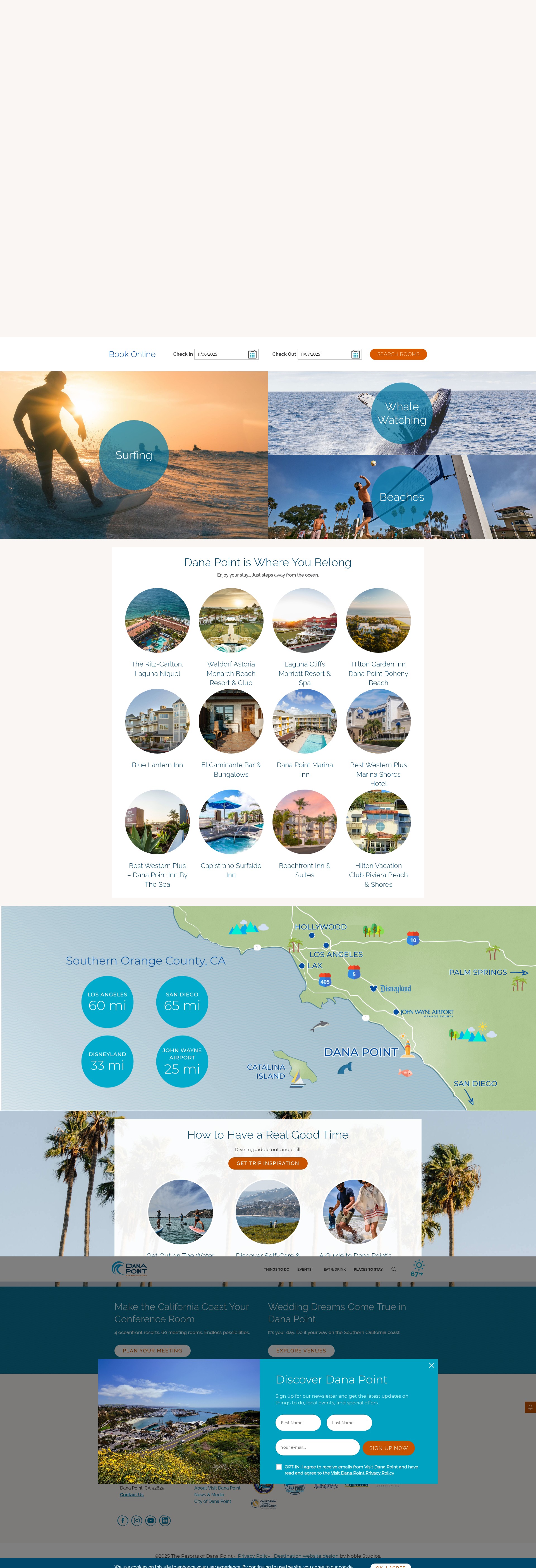 Screenshot of visitdanapoint.com