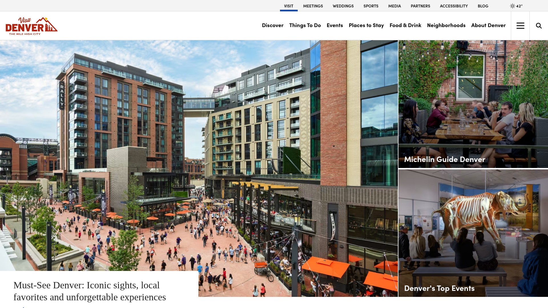 Screenshot of visitdenver.com