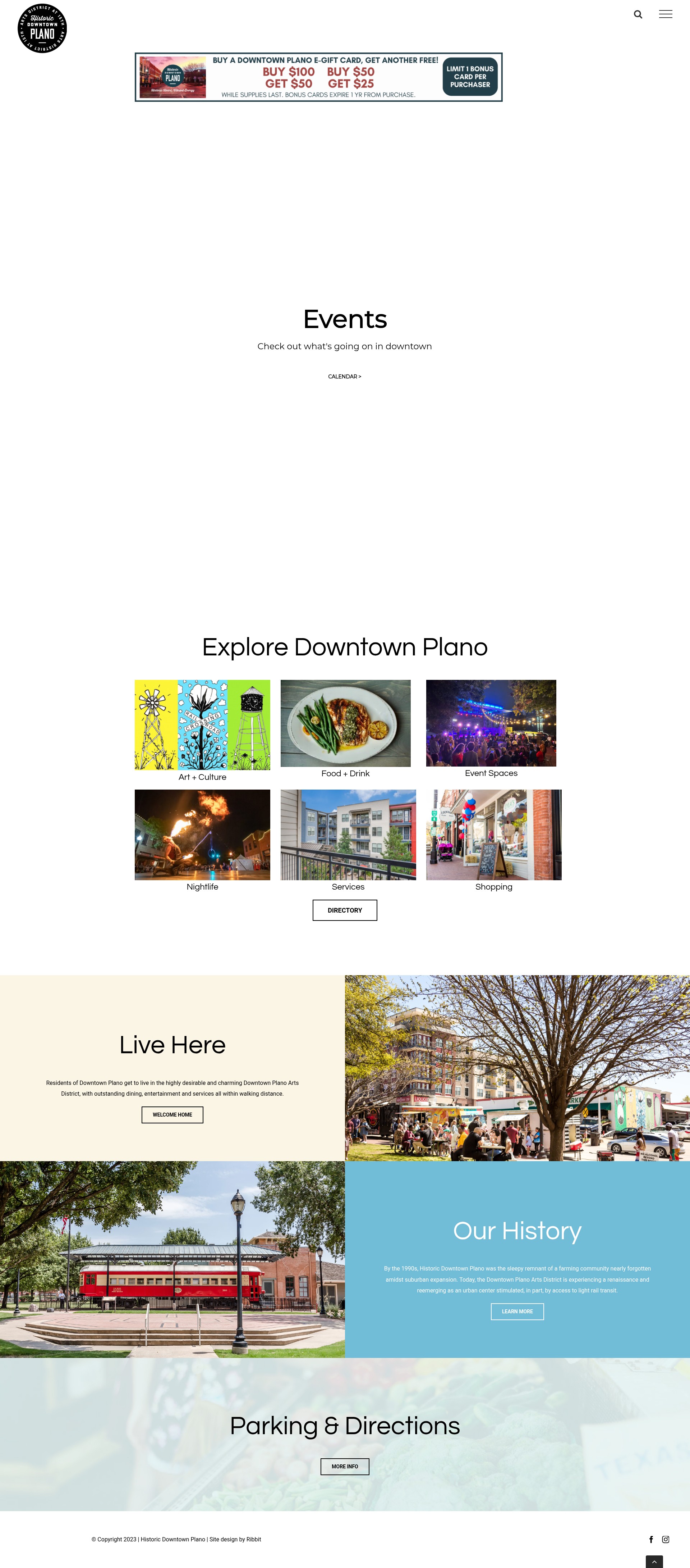 Screenshot of visitdowntownplano.com