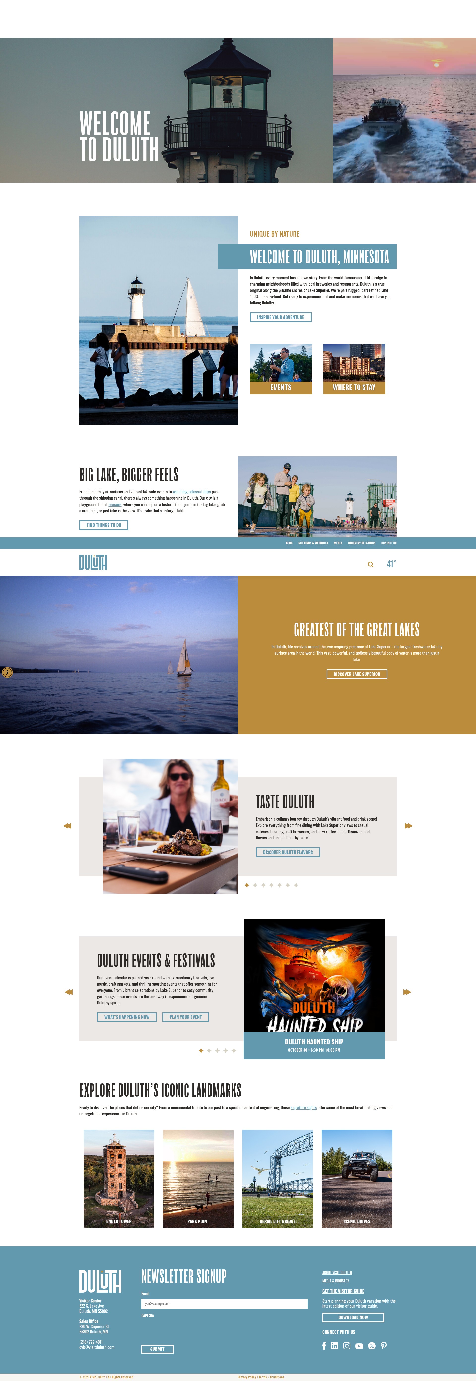 Screenshot of visitduluth.com