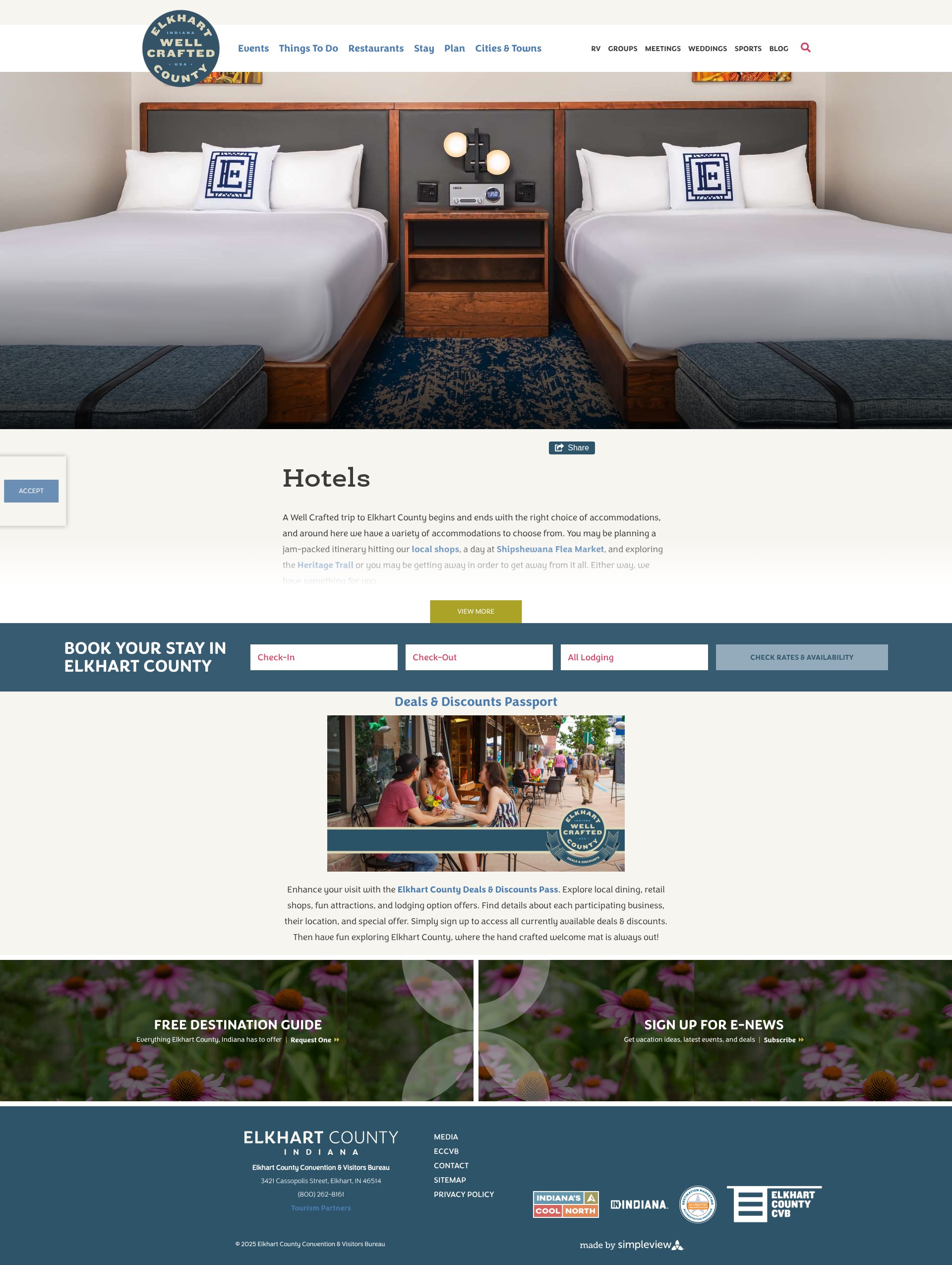 Screenshot of visitelkhartcounty.com