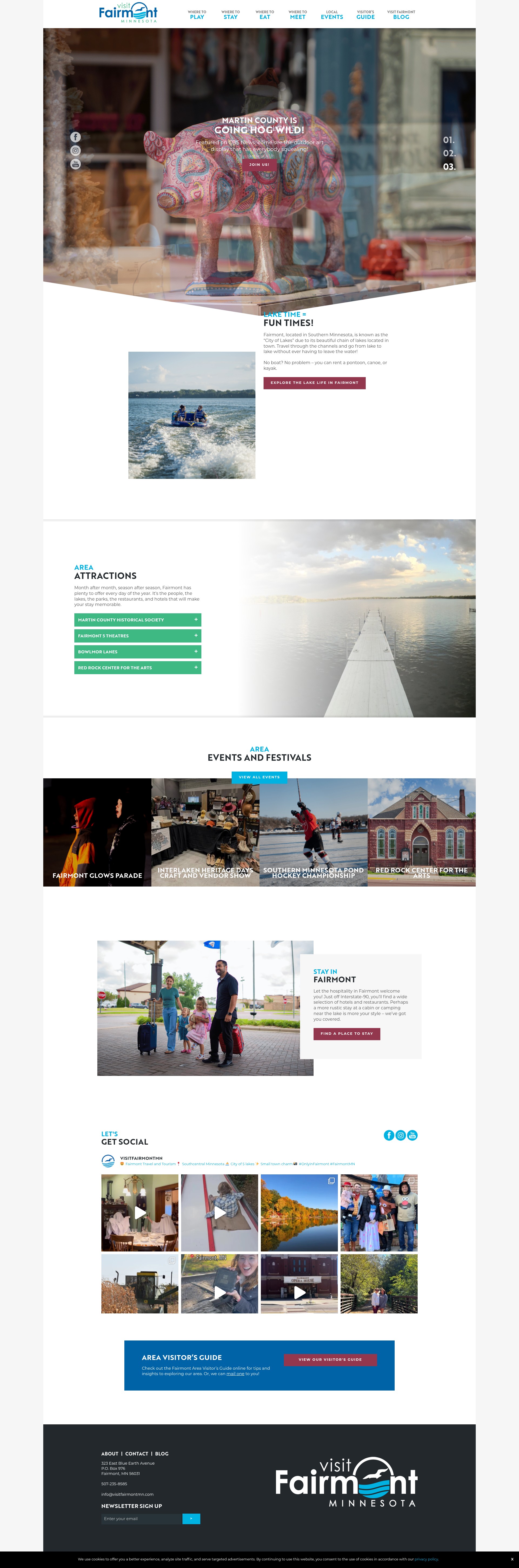 Screenshot of visitfairmontmn.com