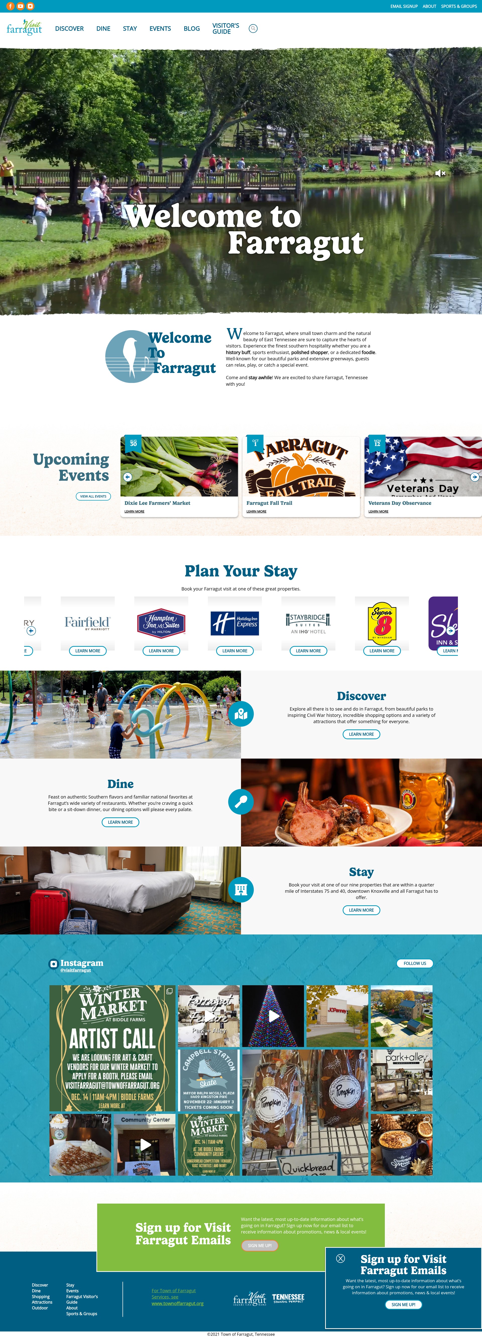 Screenshot of visitfarragut.org