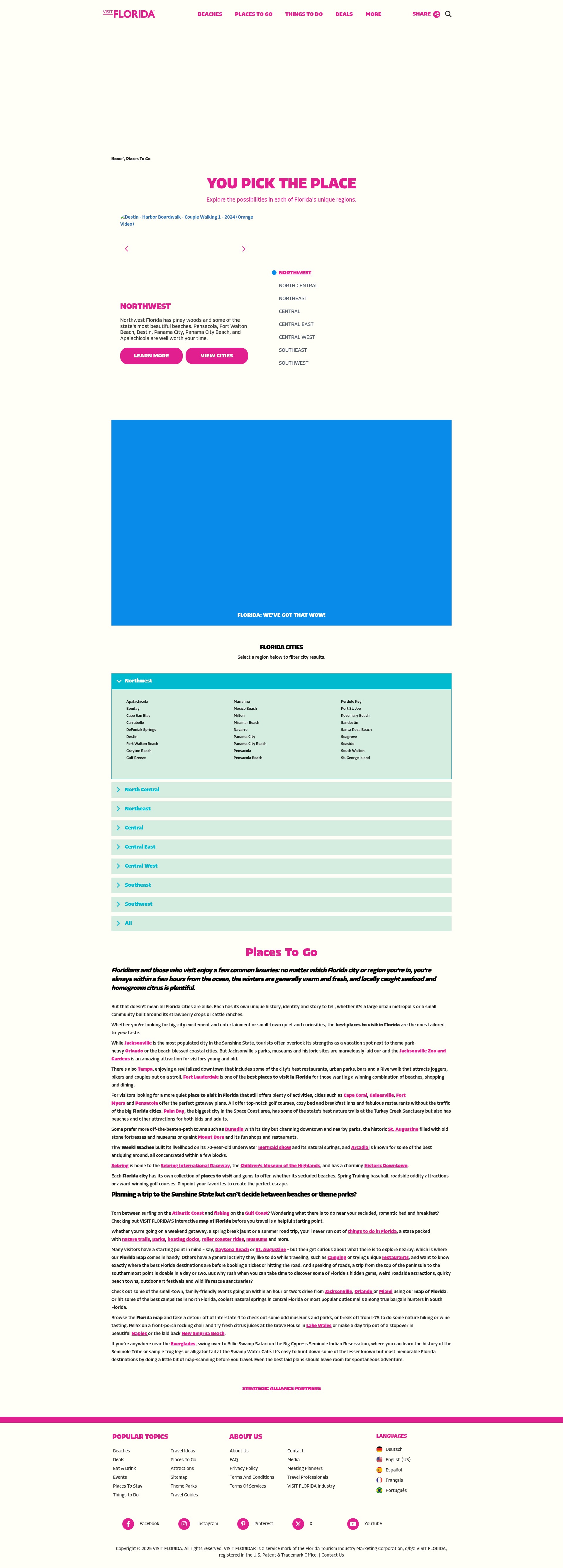 Screenshot of visitflorida.com
