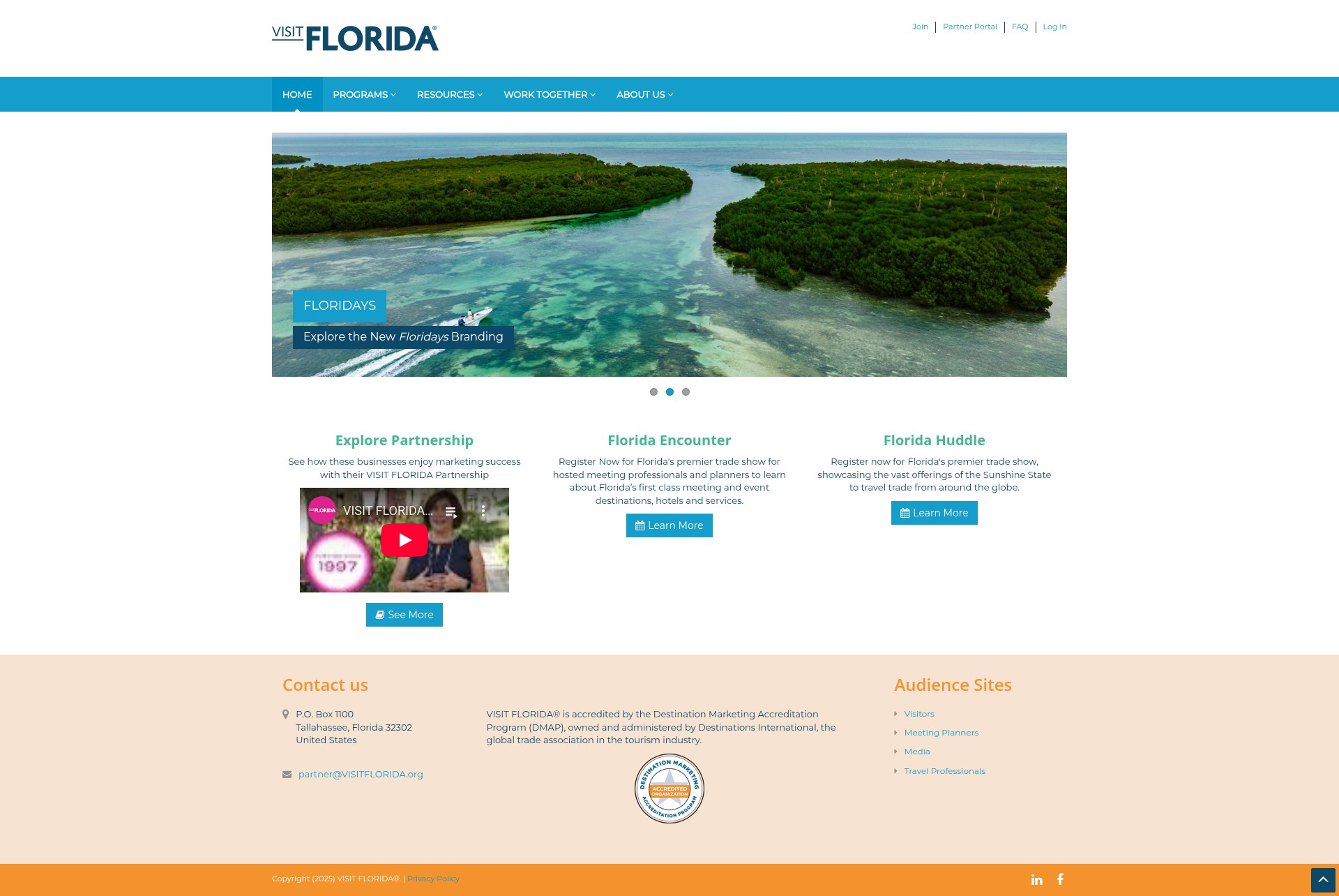 Screenshot of visitflorida.org