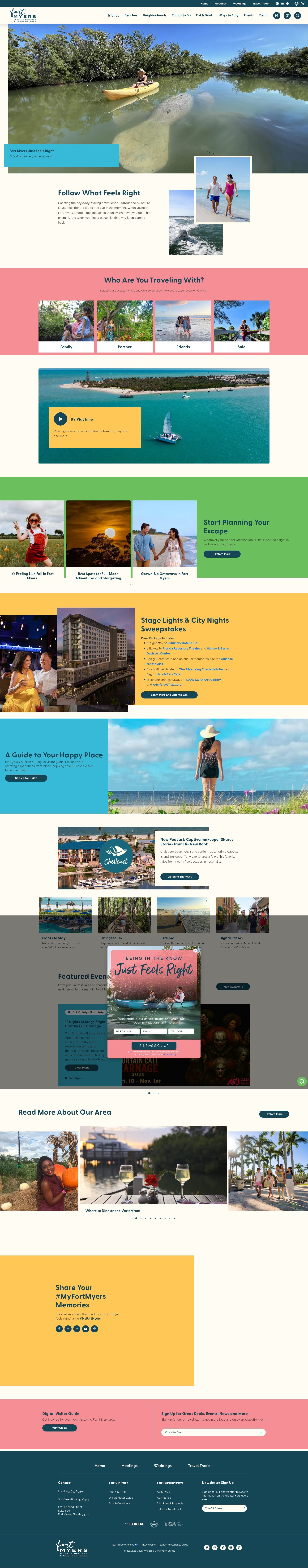Screenshot of visitfortmyers.com