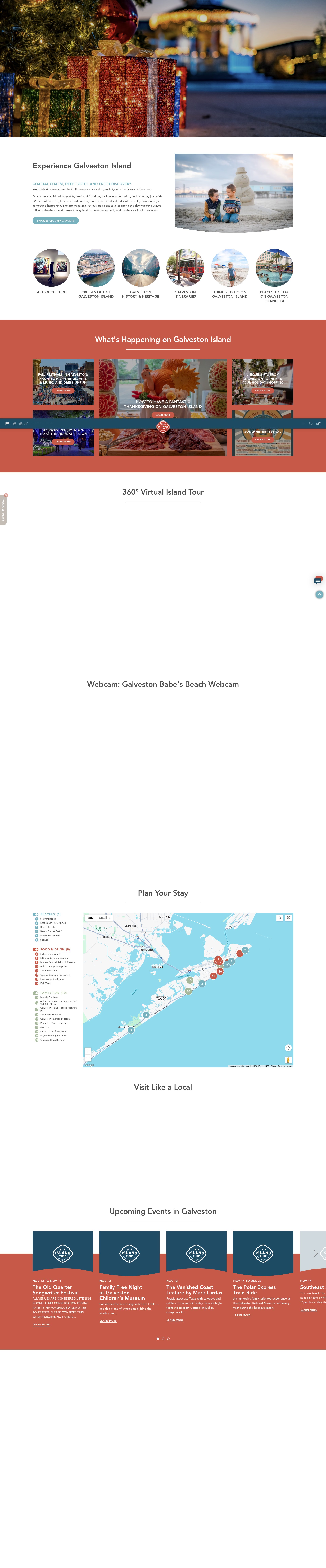 Screenshot of visitgalveston.com