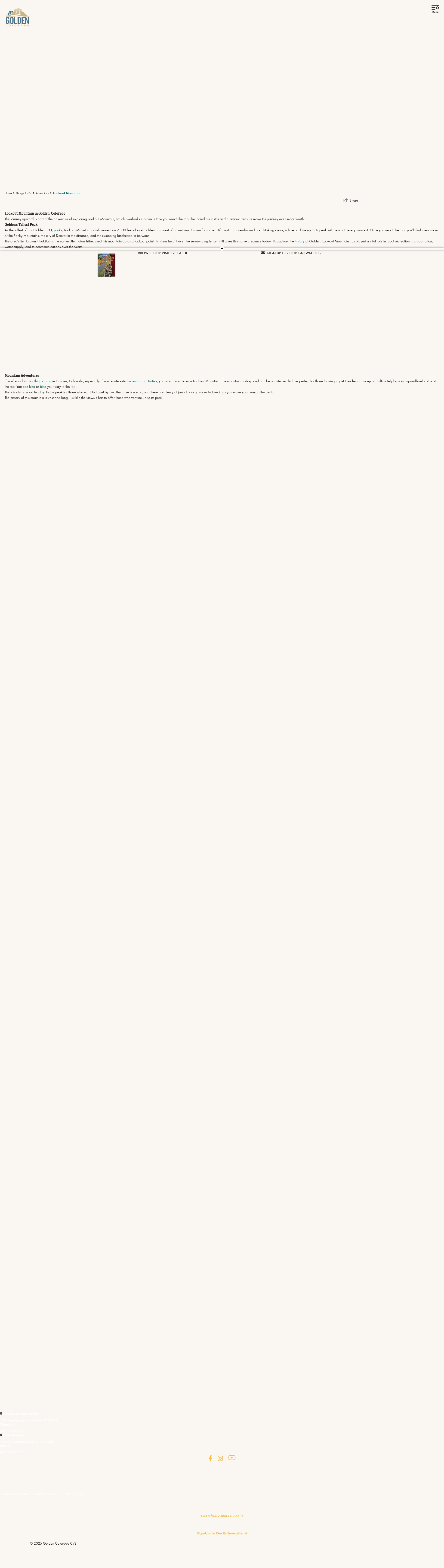 Screenshot of visitgolden.com