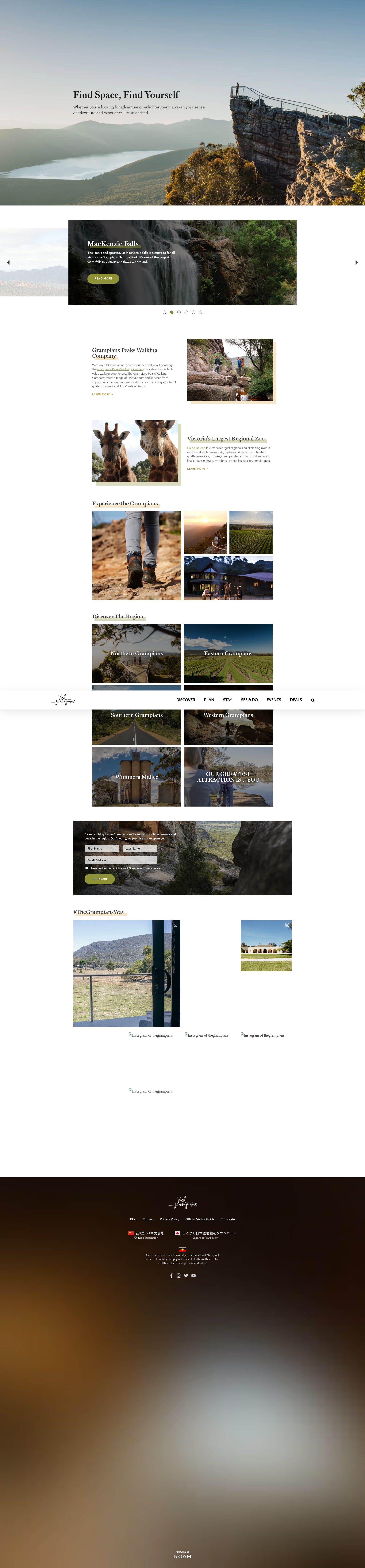 Screenshot of visitgrampians.com.au