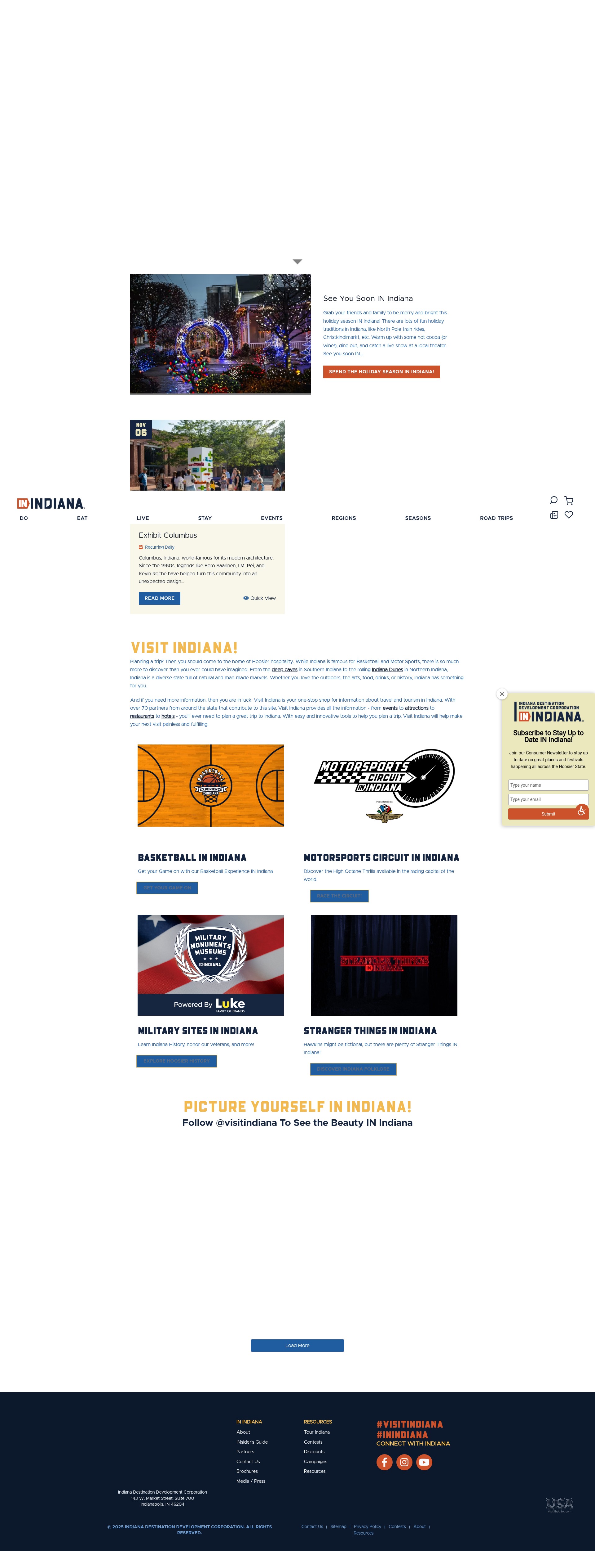 Screenshot of visitindiana.com