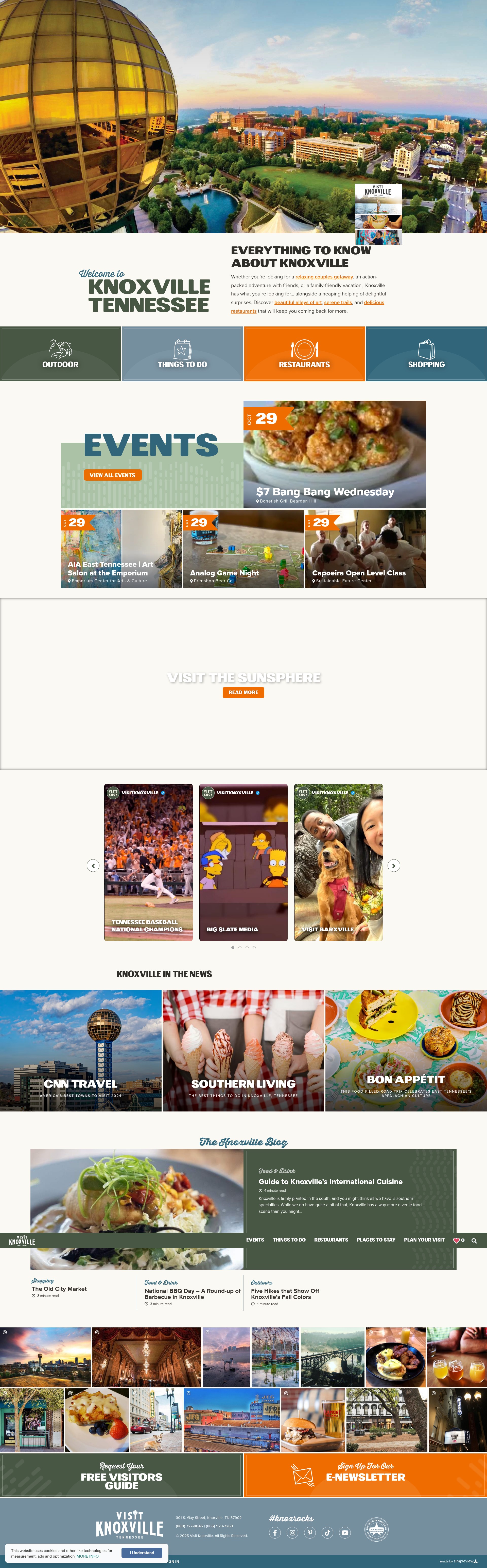 Screenshot of visitknoxville.com