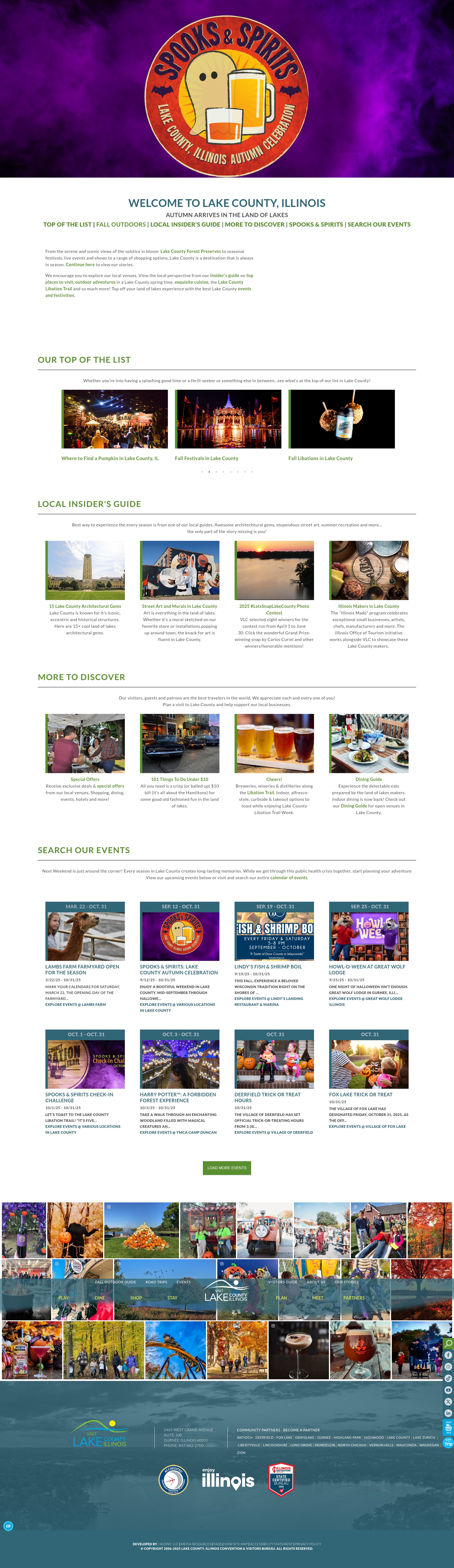 Screenshot of visitlakecounty.org