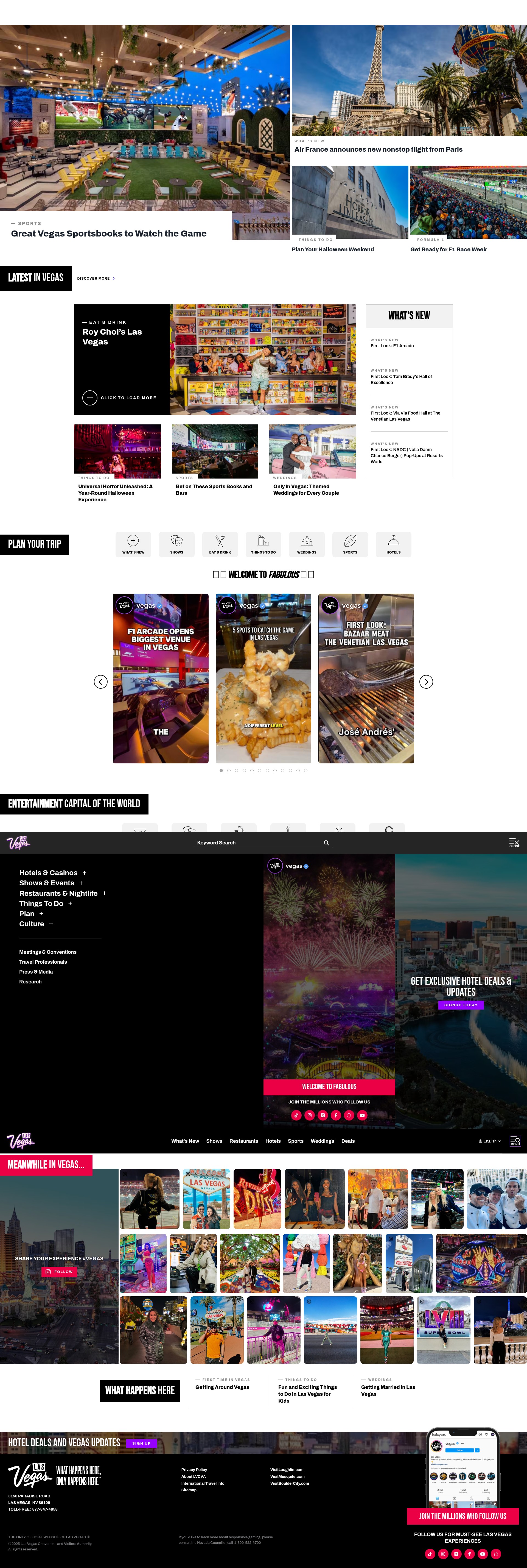 Screenshot of visitlasvegas.com