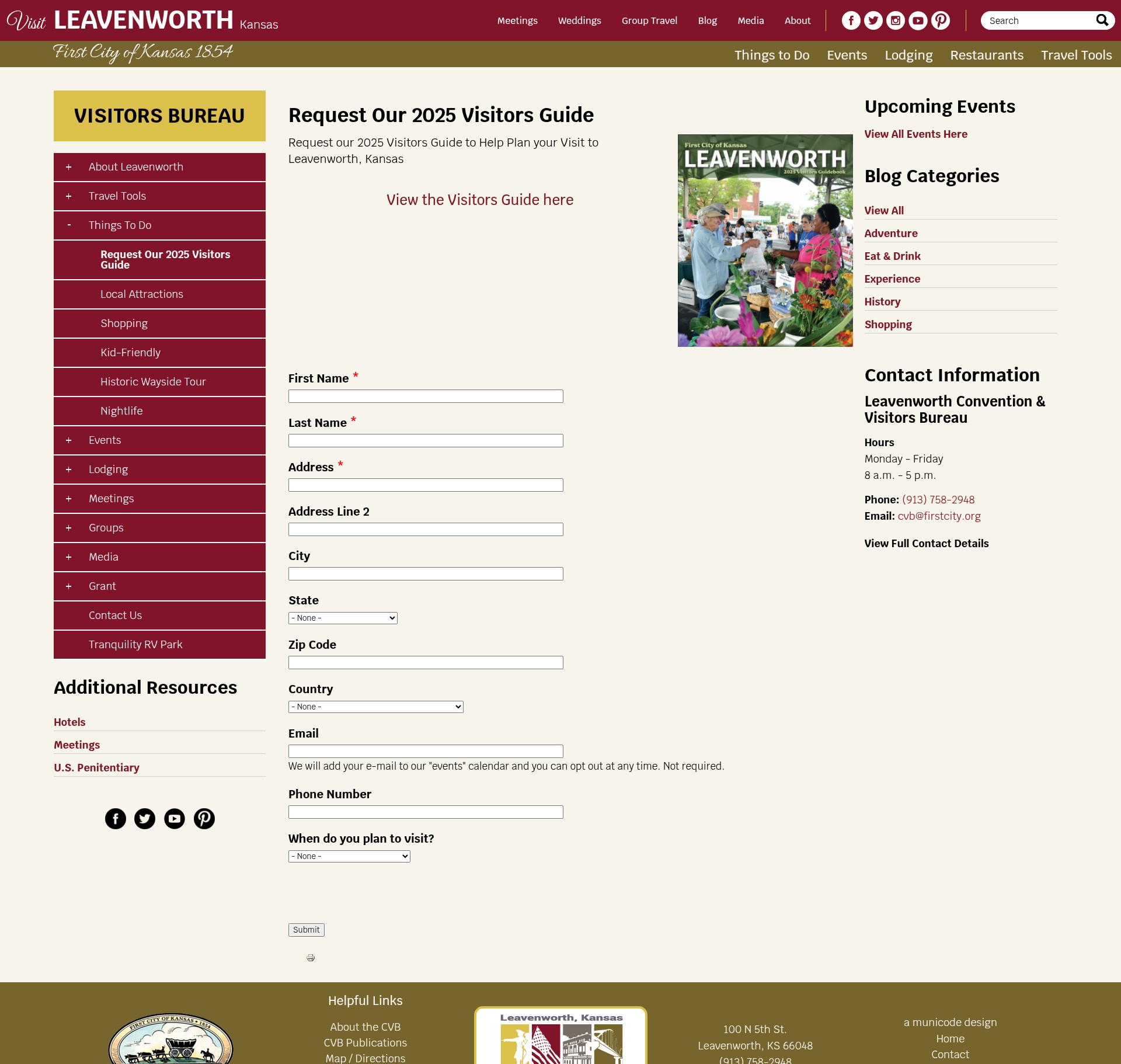 Screenshot of visitleavenworthks.com