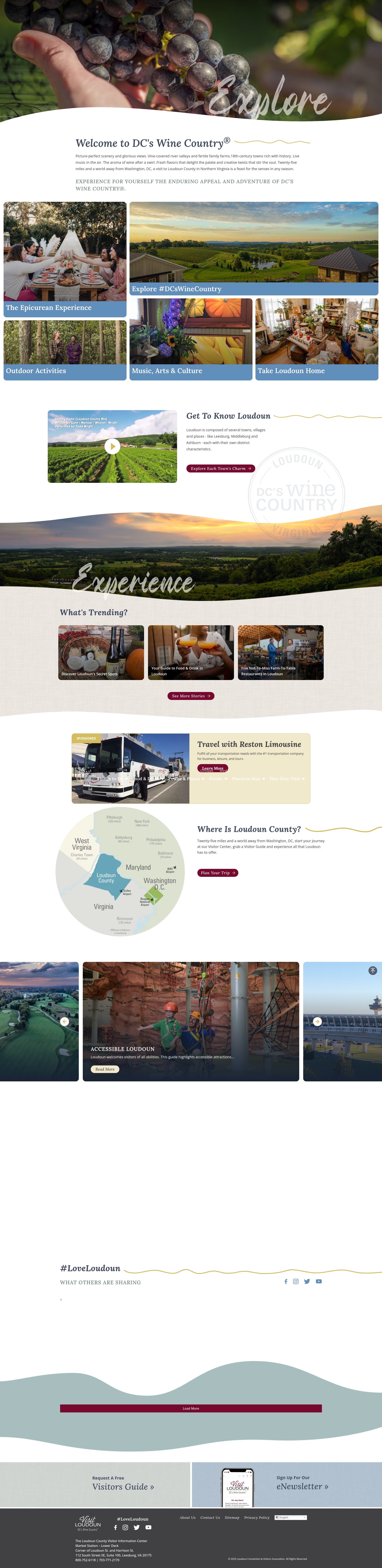 Screenshot of visitloudoun.org