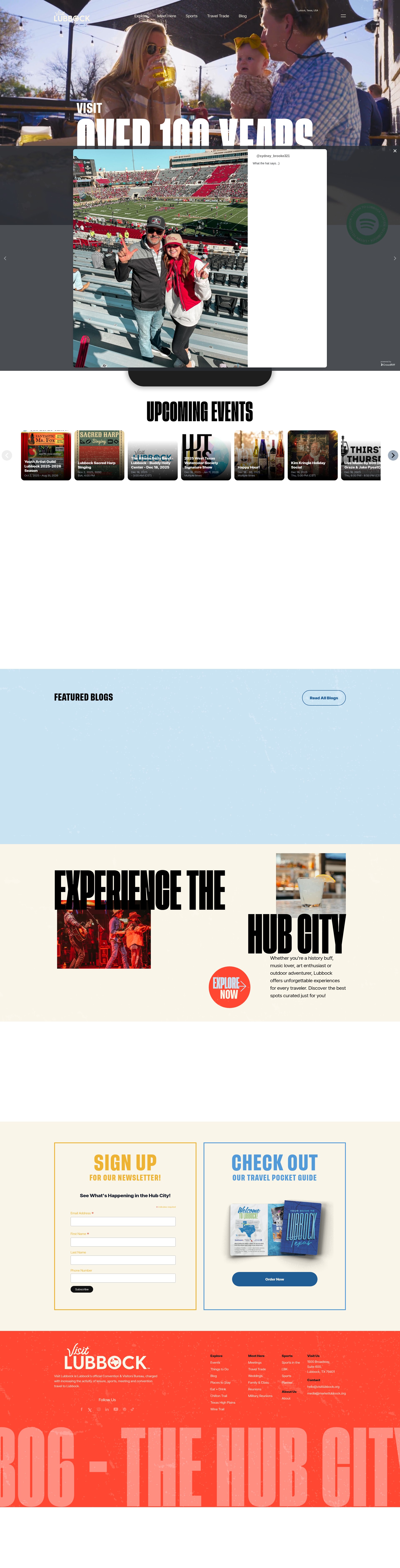 Screenshot of visitlubbock.org