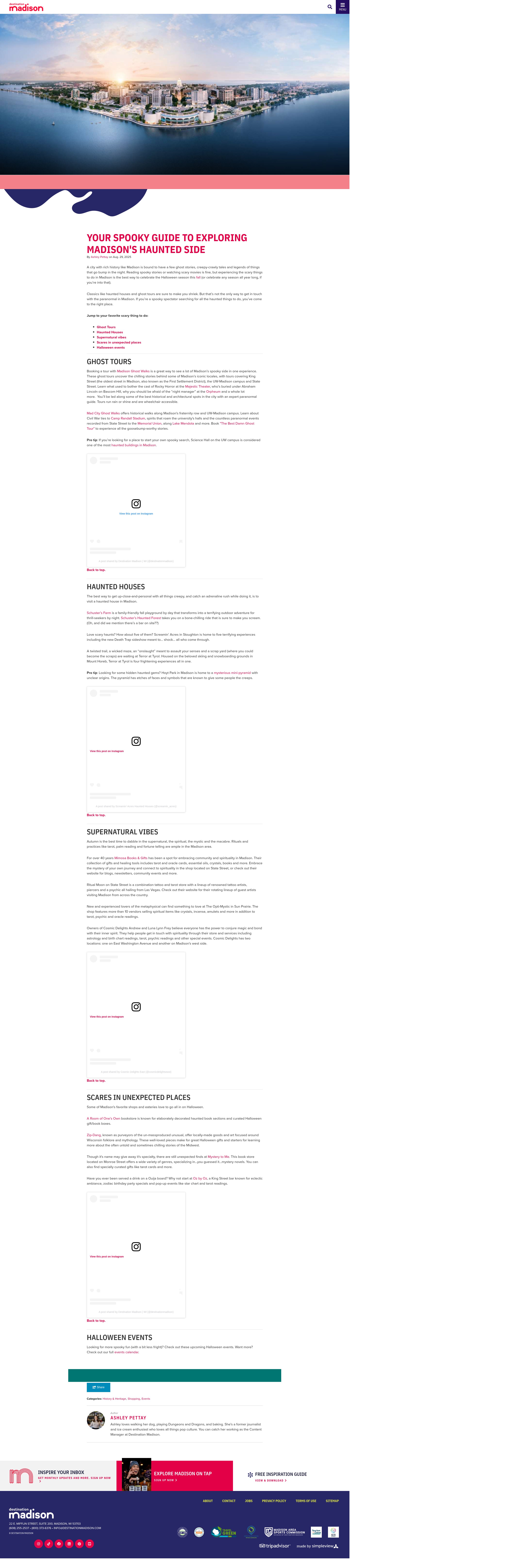 Screenshot of visitmadison.com
