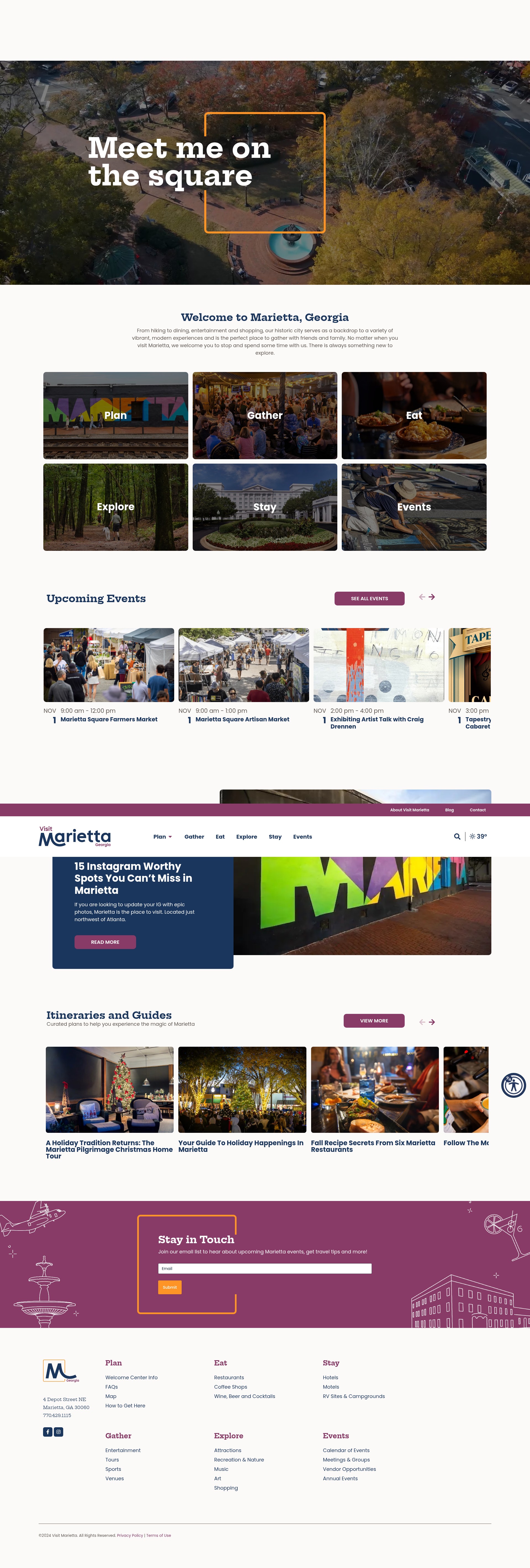 Screenshot of visitmariettaga.com