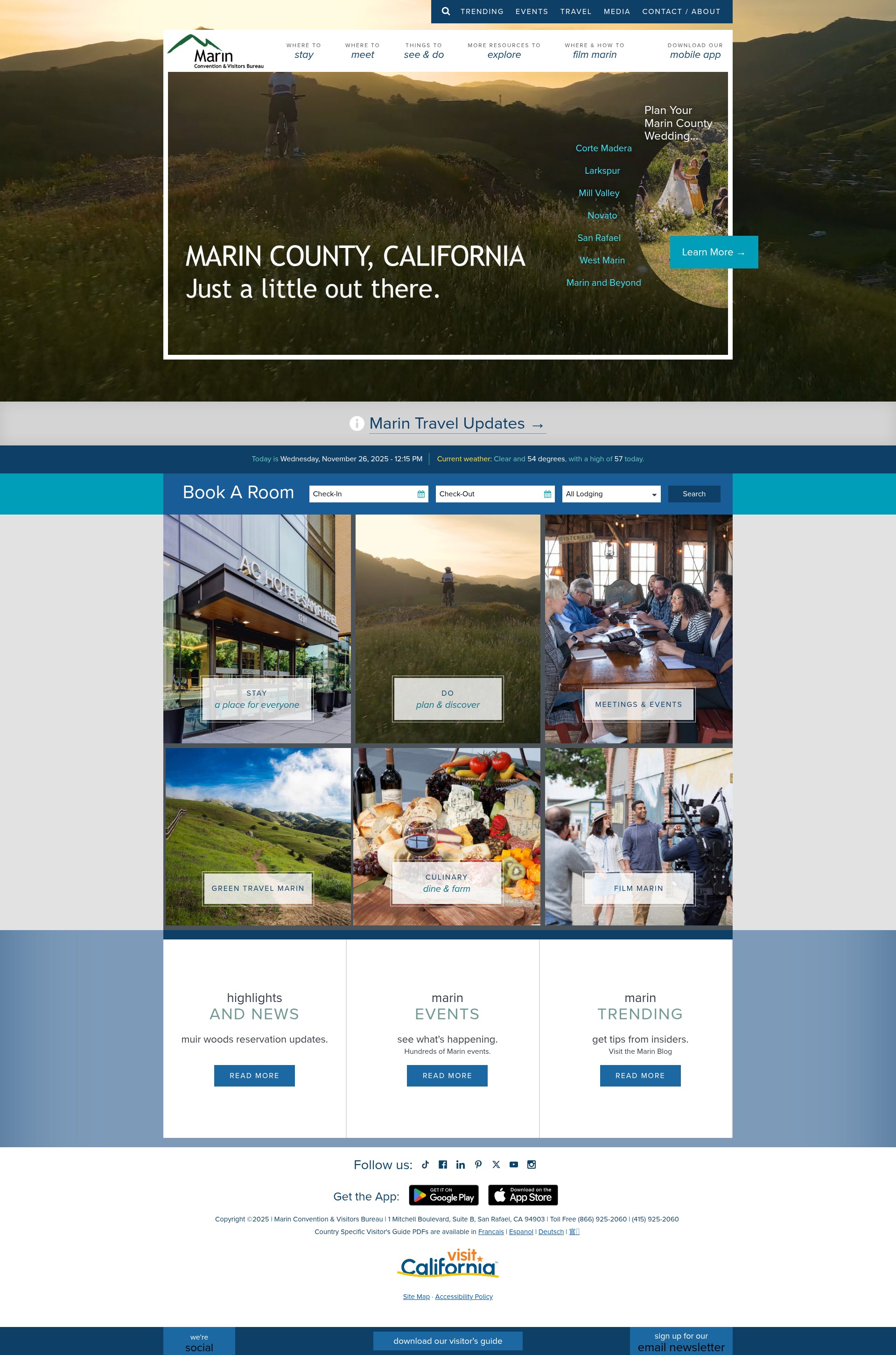 Screenshot of visitmarin.org
