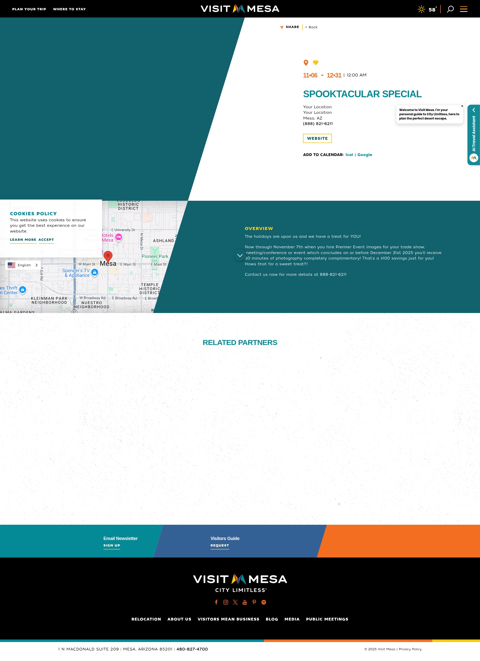 Screenshot of visitmesa.com