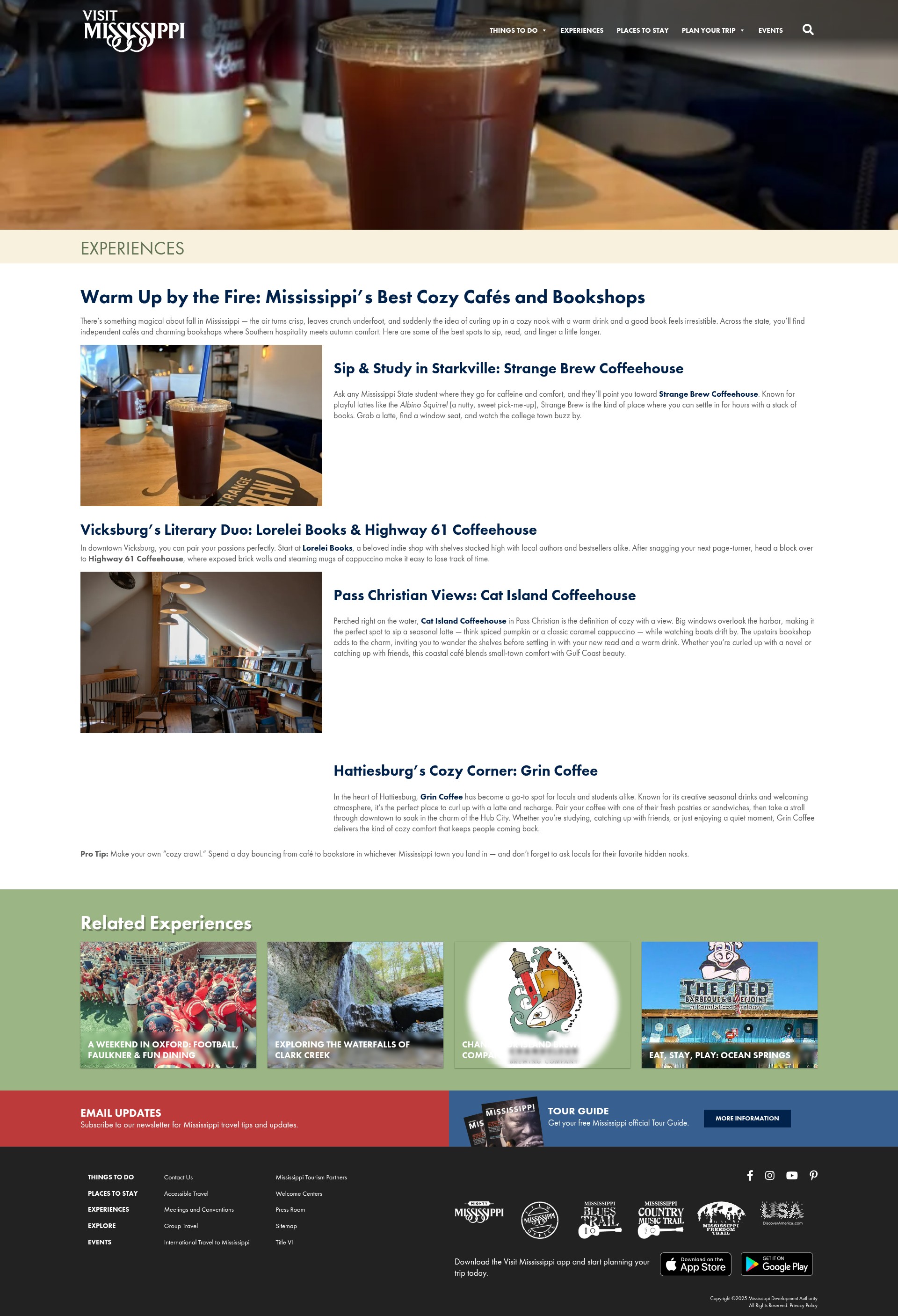 Screenshot of visitmississippi.org