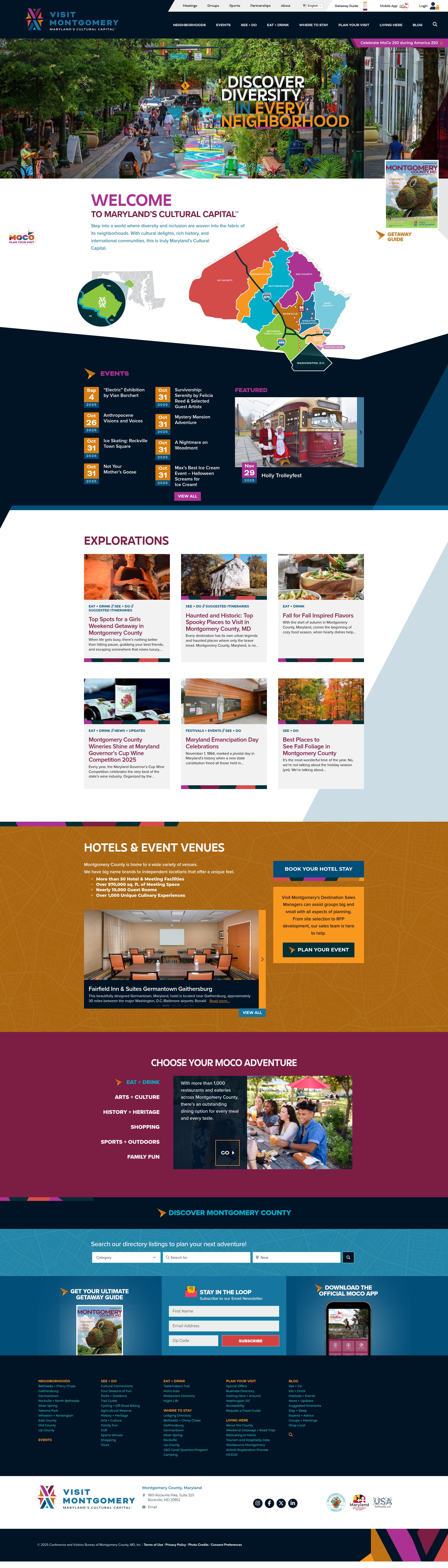 Screenshot of visitmontgomery.com