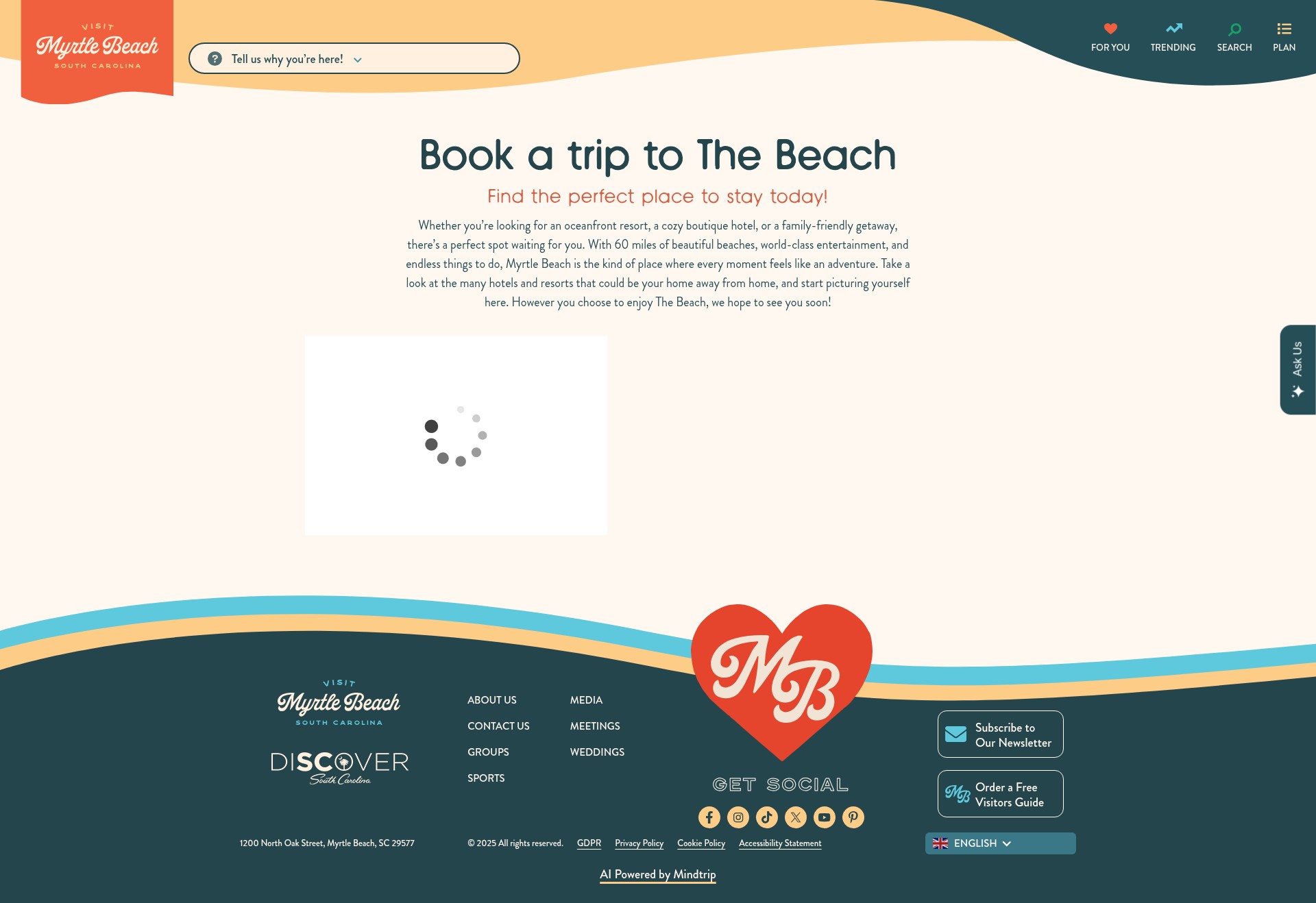 Screenshot of visitmyrtlebeach.com