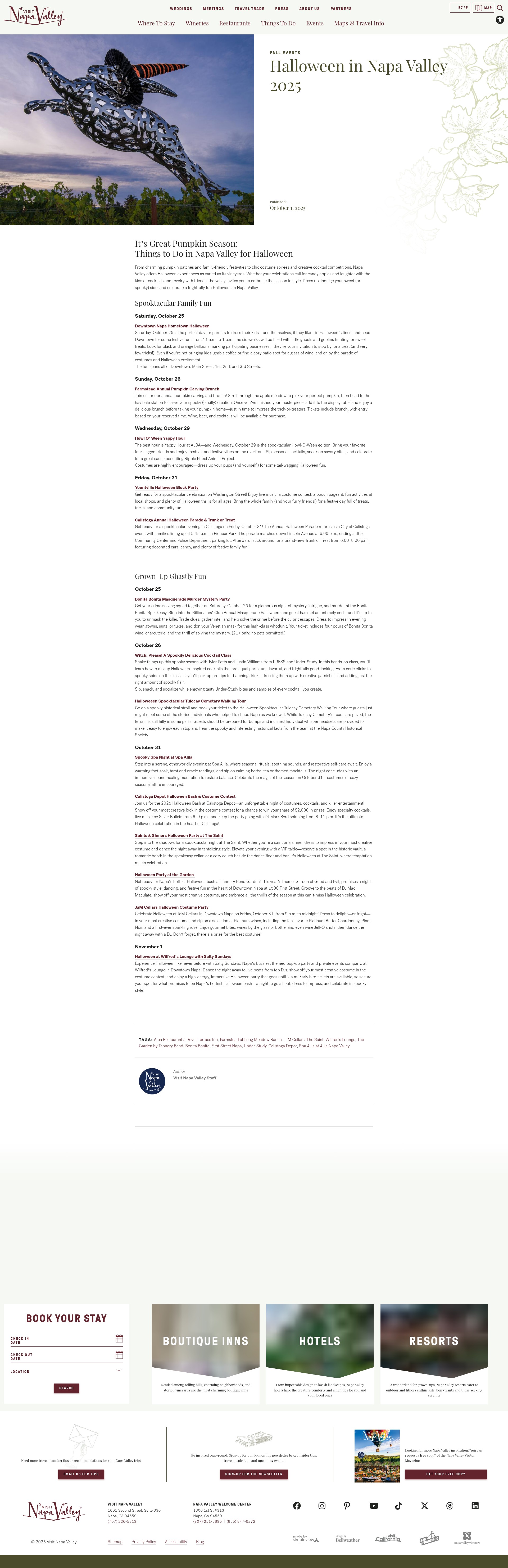 Screenshot of visitnapavalley.com