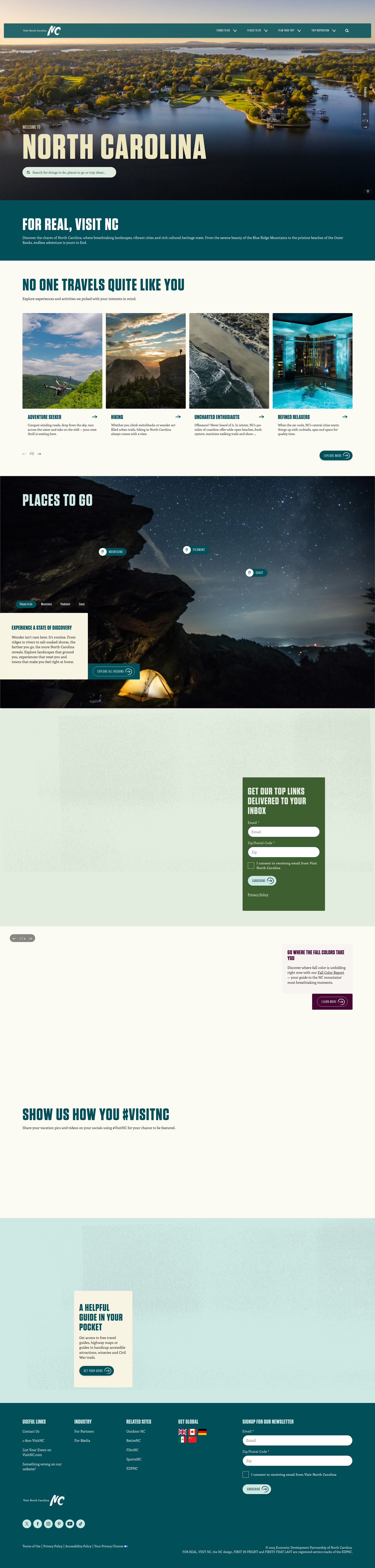 Screenshot of visitnc.com