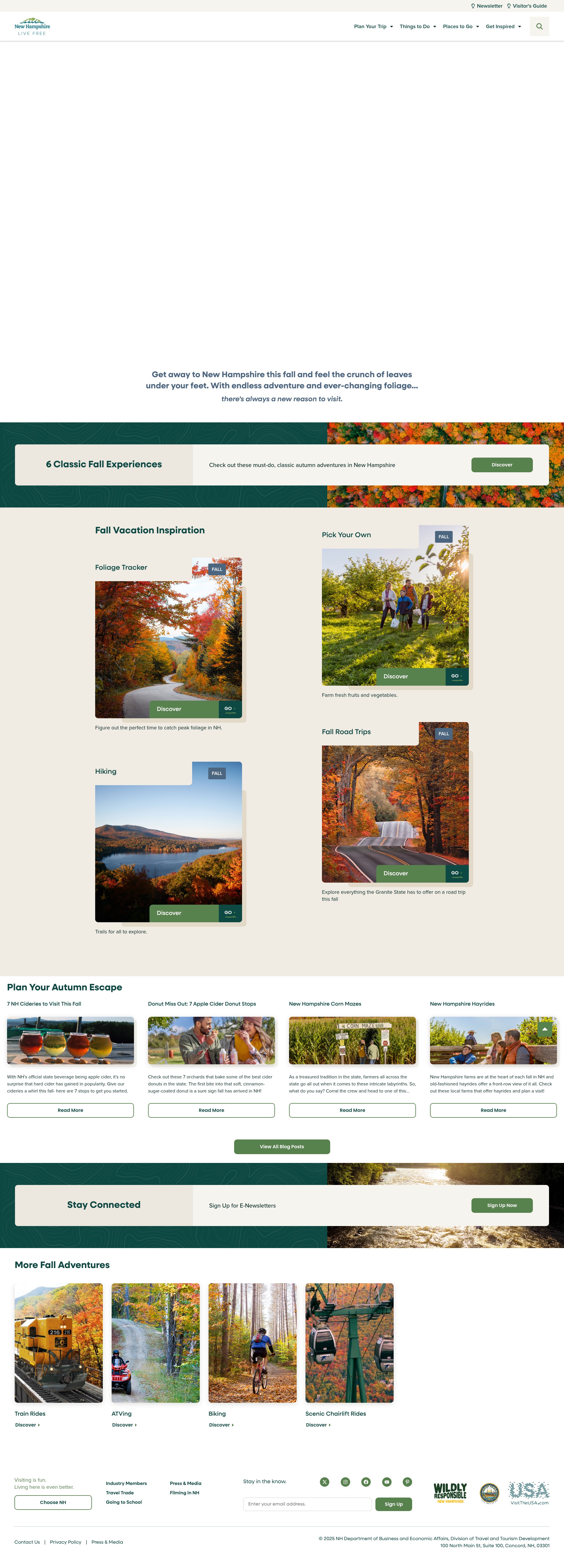 Screenshot of visitnh.gov