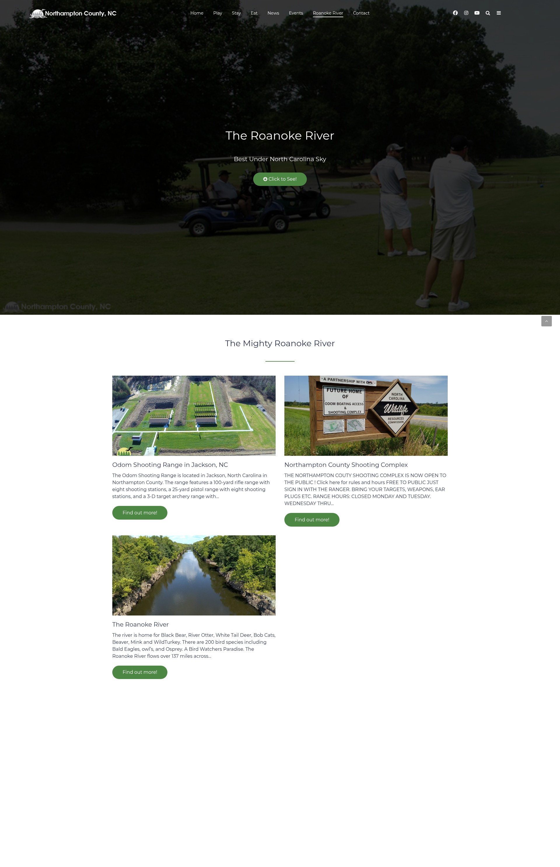 Screenshot of visitnorthamptonnc.com
