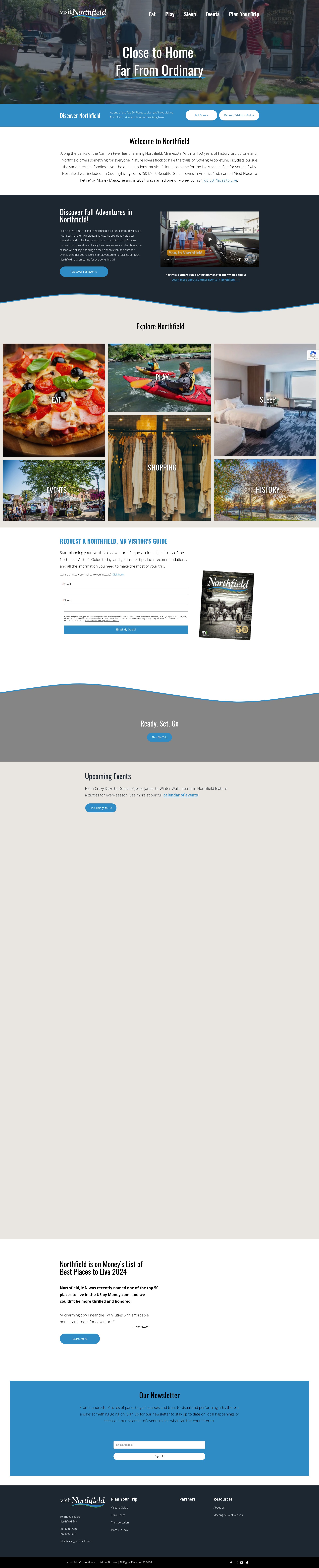 Screenshot of visitnorthfield.com